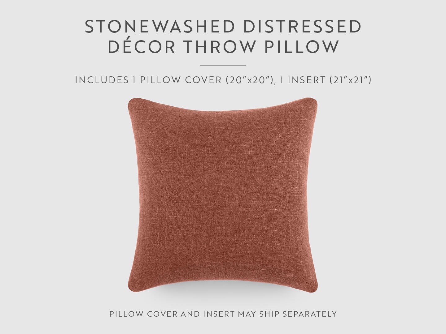 iEnjoy Home Distressed Decorative Throw Pillow, Terracotta, large