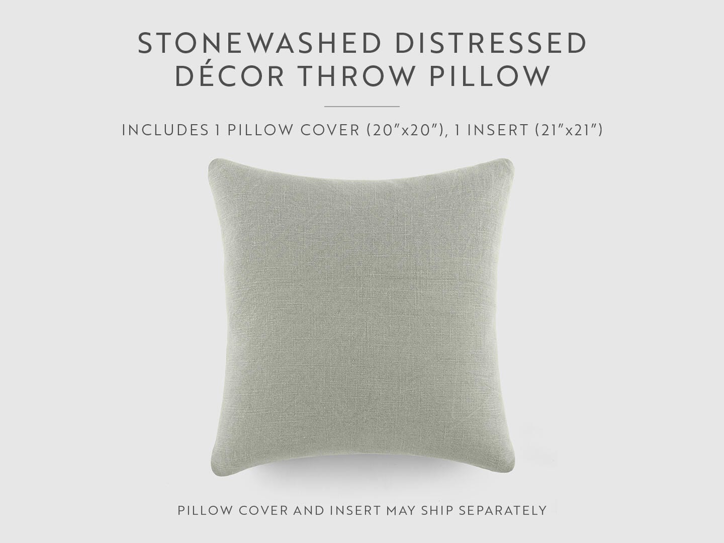 iEnjoy Home Distressed Decorative Throw Pillow, Light Gray, large