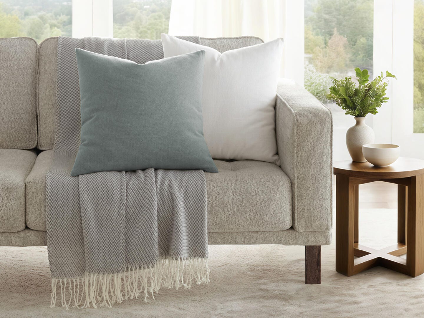 iEnjoy Home Distressed Decorative Throw Pillow, Artic, large