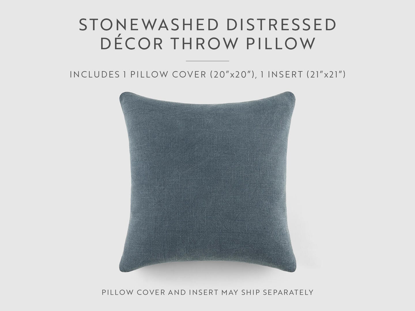 iEnjoy Home Distressed Decorative Throw Pillow, Navy, large