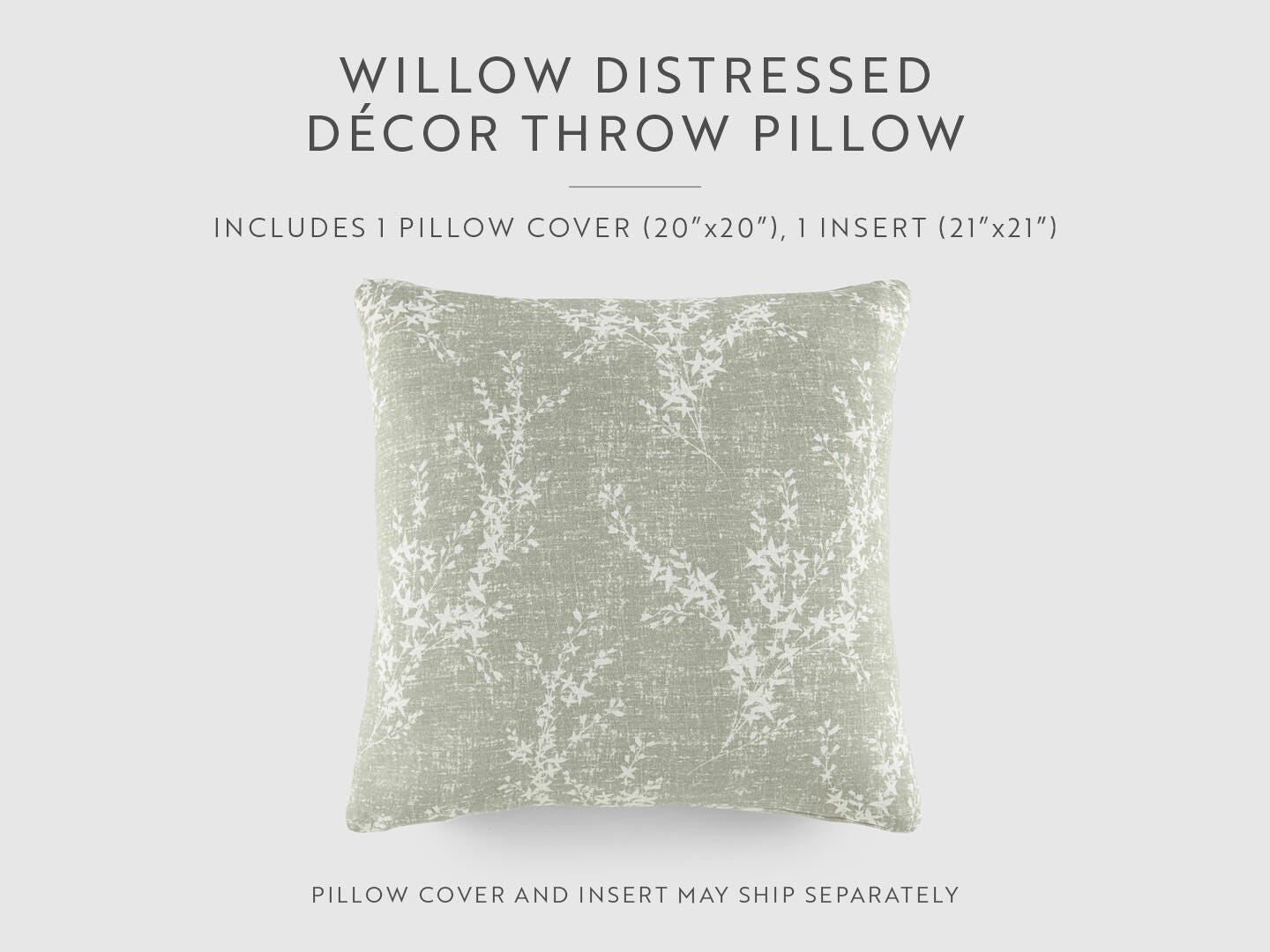 iEnjoy Home Willow Print Decorative Throw Pillow, Green Mist, large