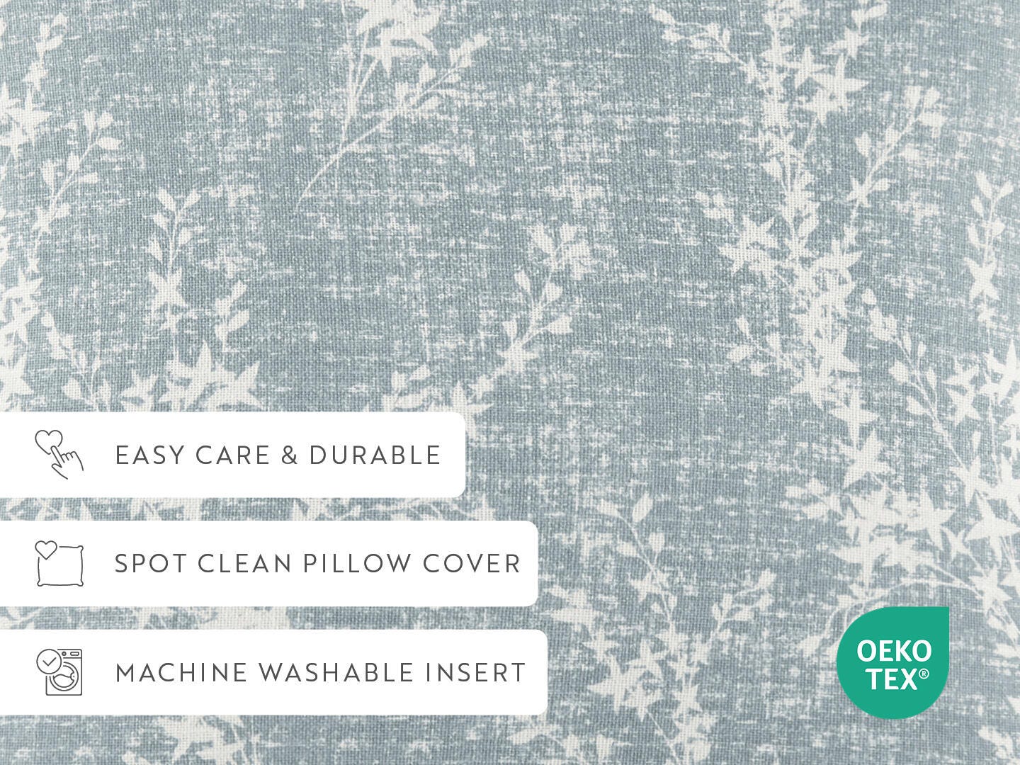 iEnjoy Home Willow Print Decorative Throw Pillow, Light Blue, large