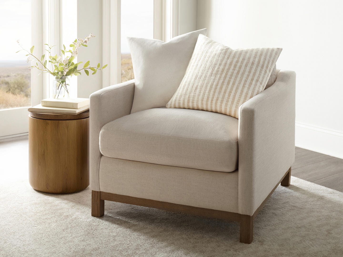 iEnjoy Home Striped Decorative Throw Pillow, Natural, rollover