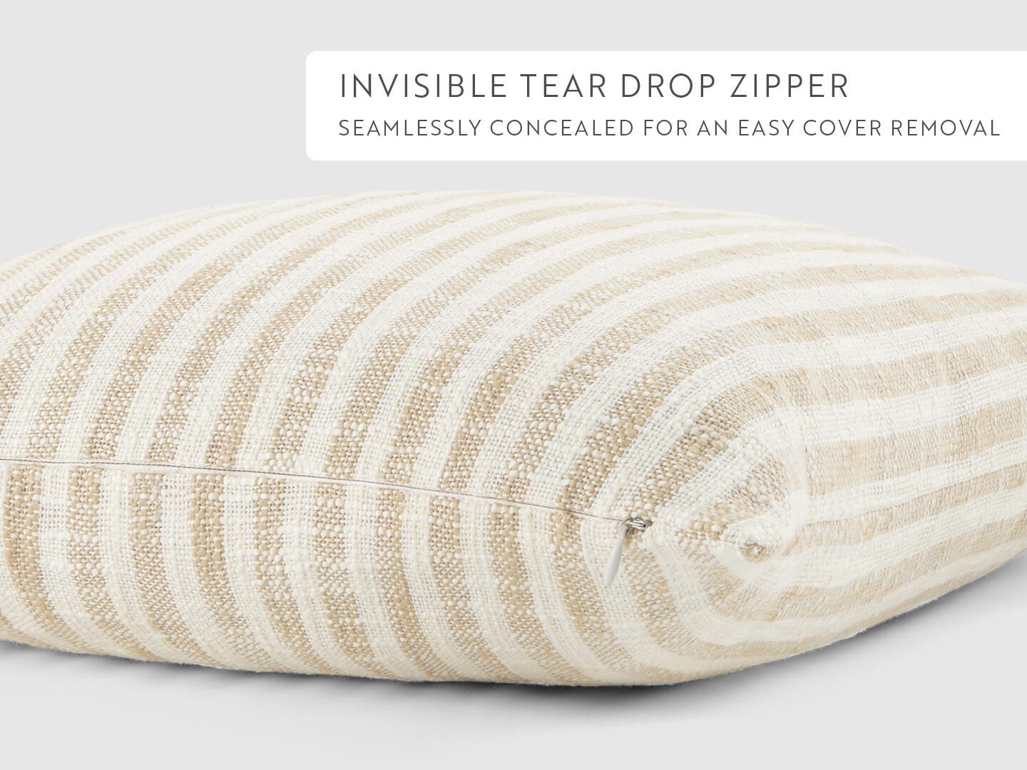 iEnjoy Home Striped Decorative Throw Pillow, Natural, large