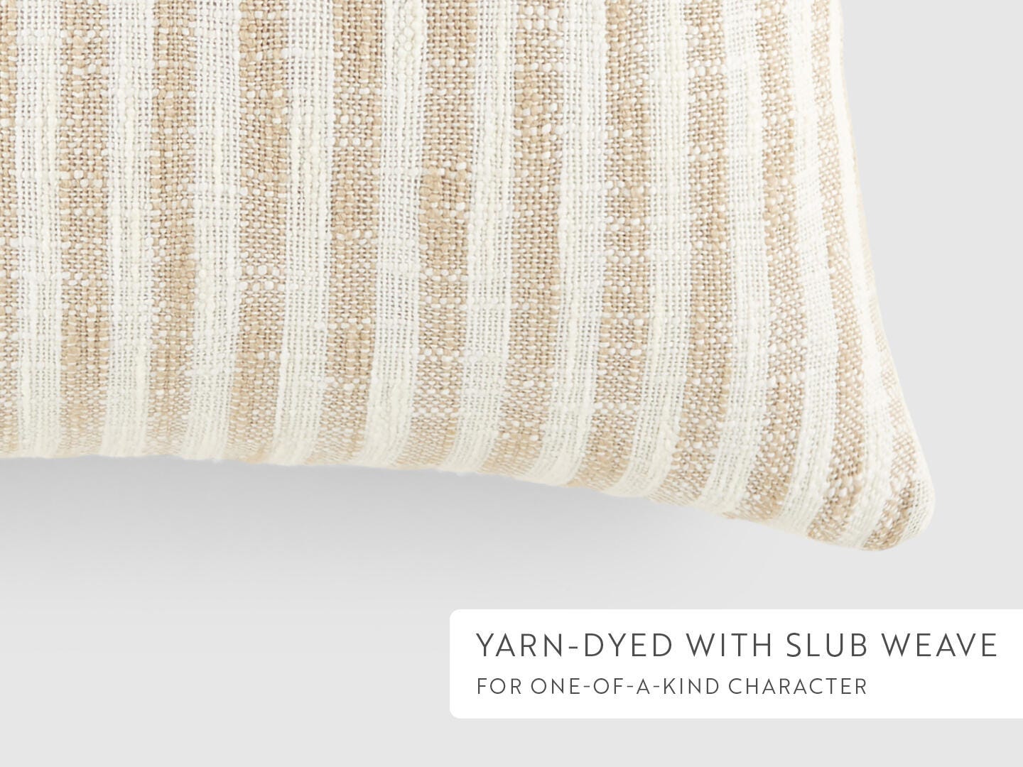 iEnjoy Home Striped Decorative Throw Pillow, Natural, large