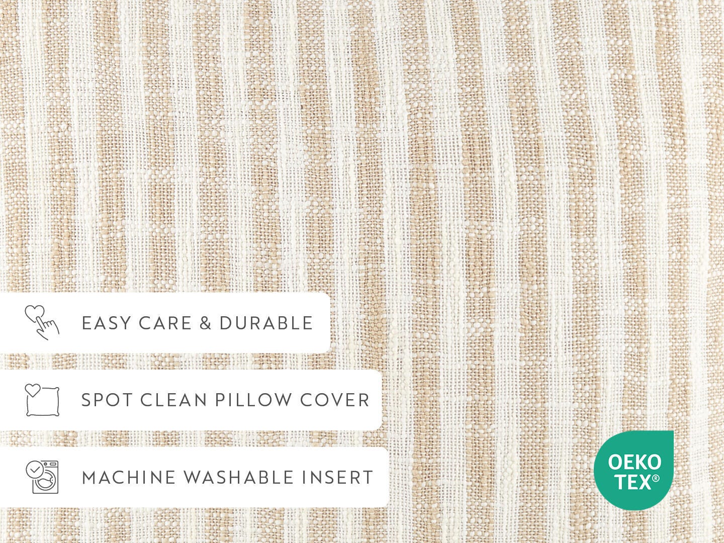 iEnjoy Home Striped Decorative Throw Pillow, Natural, large