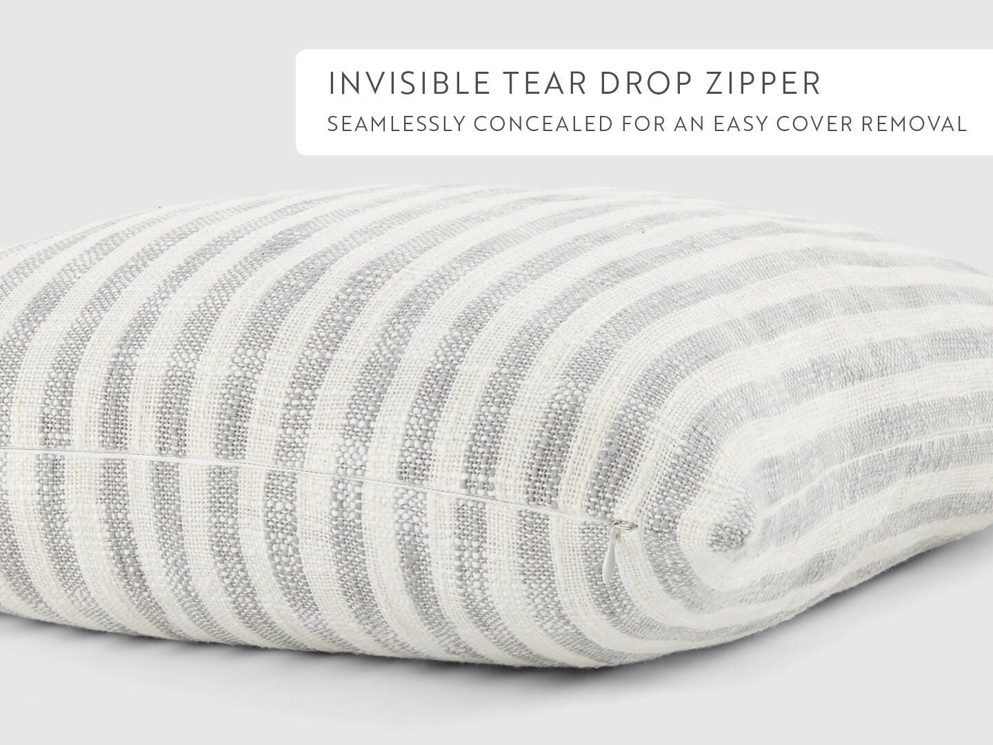 iEnjoy Home Striped Decorative Throw Pillow, Gray, large