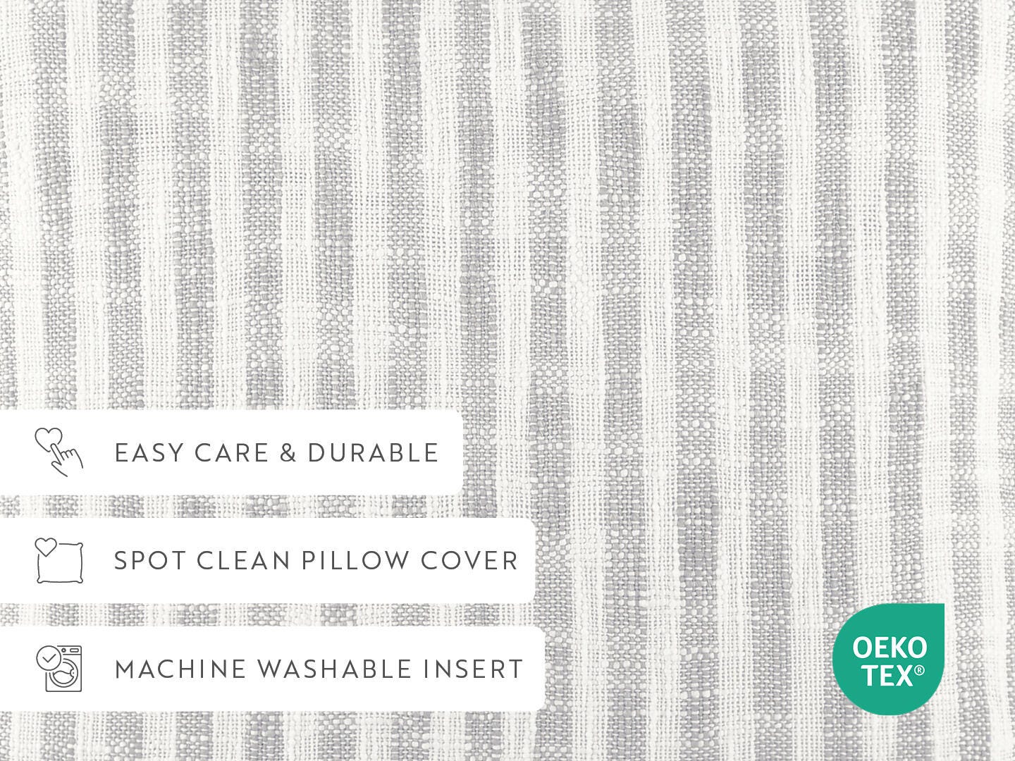 iEnjoy Home Striped Decorative Throw Pillow, Gray, large