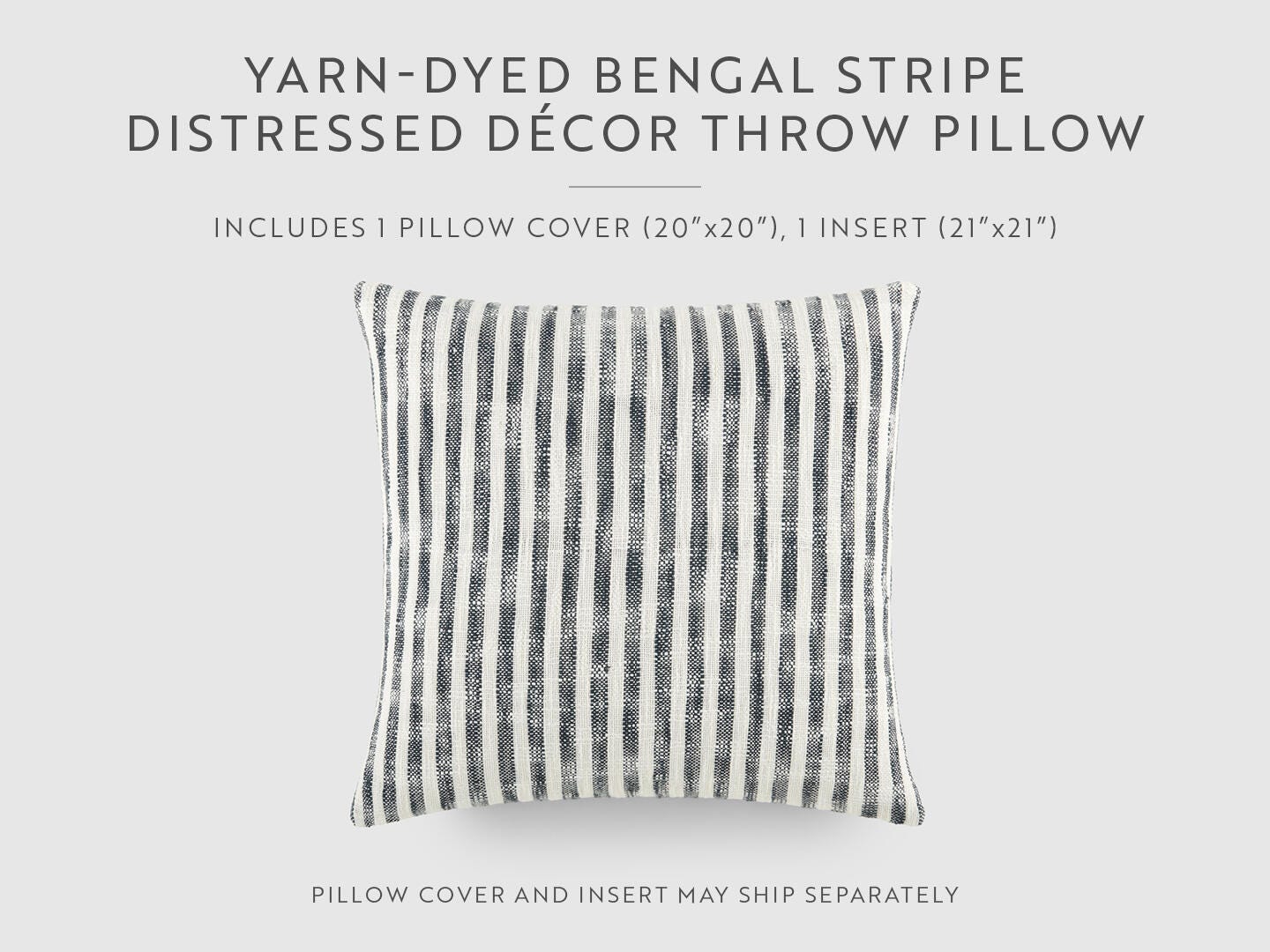 iEnjoy Home Striped Decorative Throw Pillow, Light Blue, large
