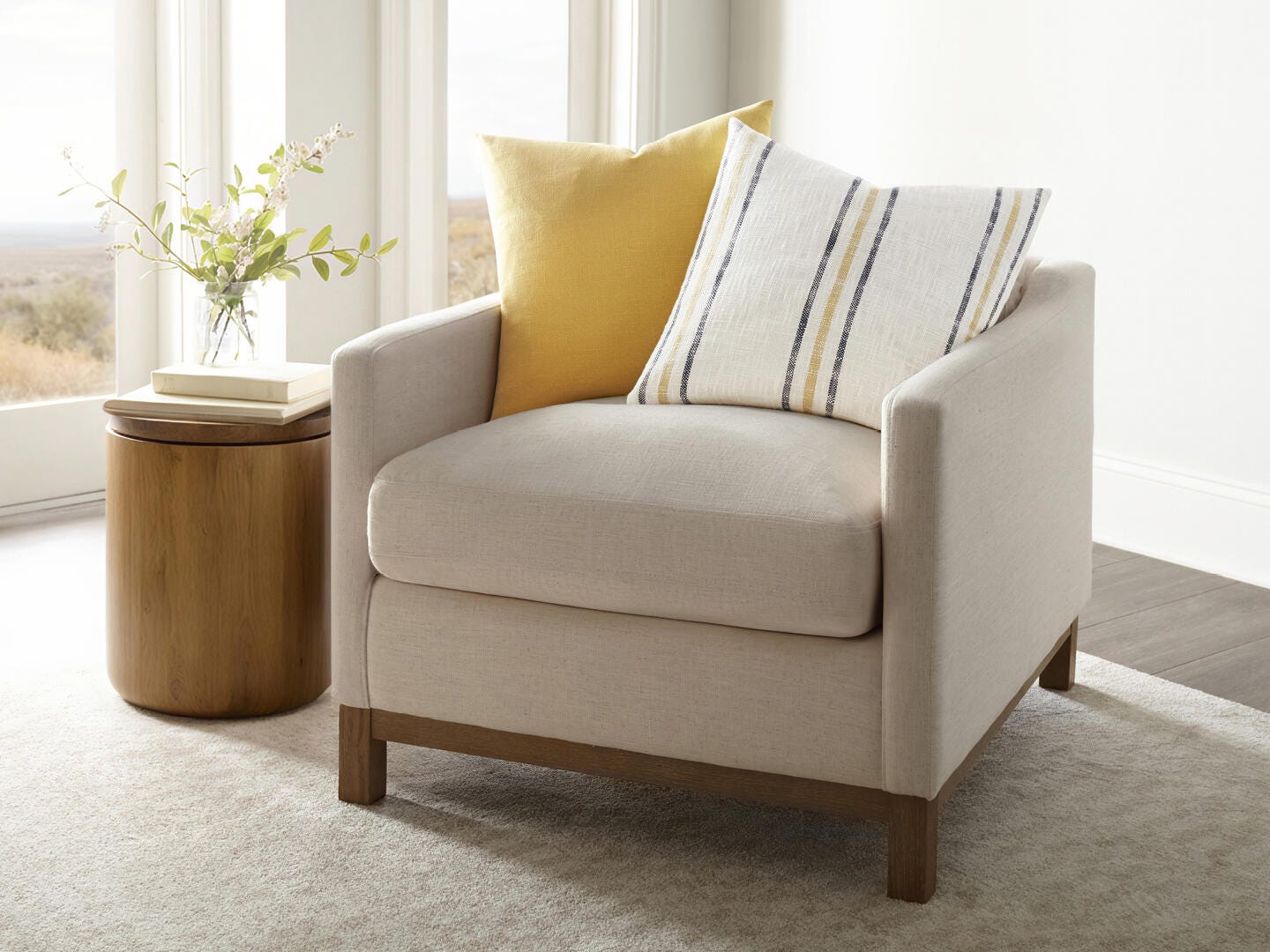 iEnjoy Home Triple Striped Decorative Throw Pillow, Mustard, rollover