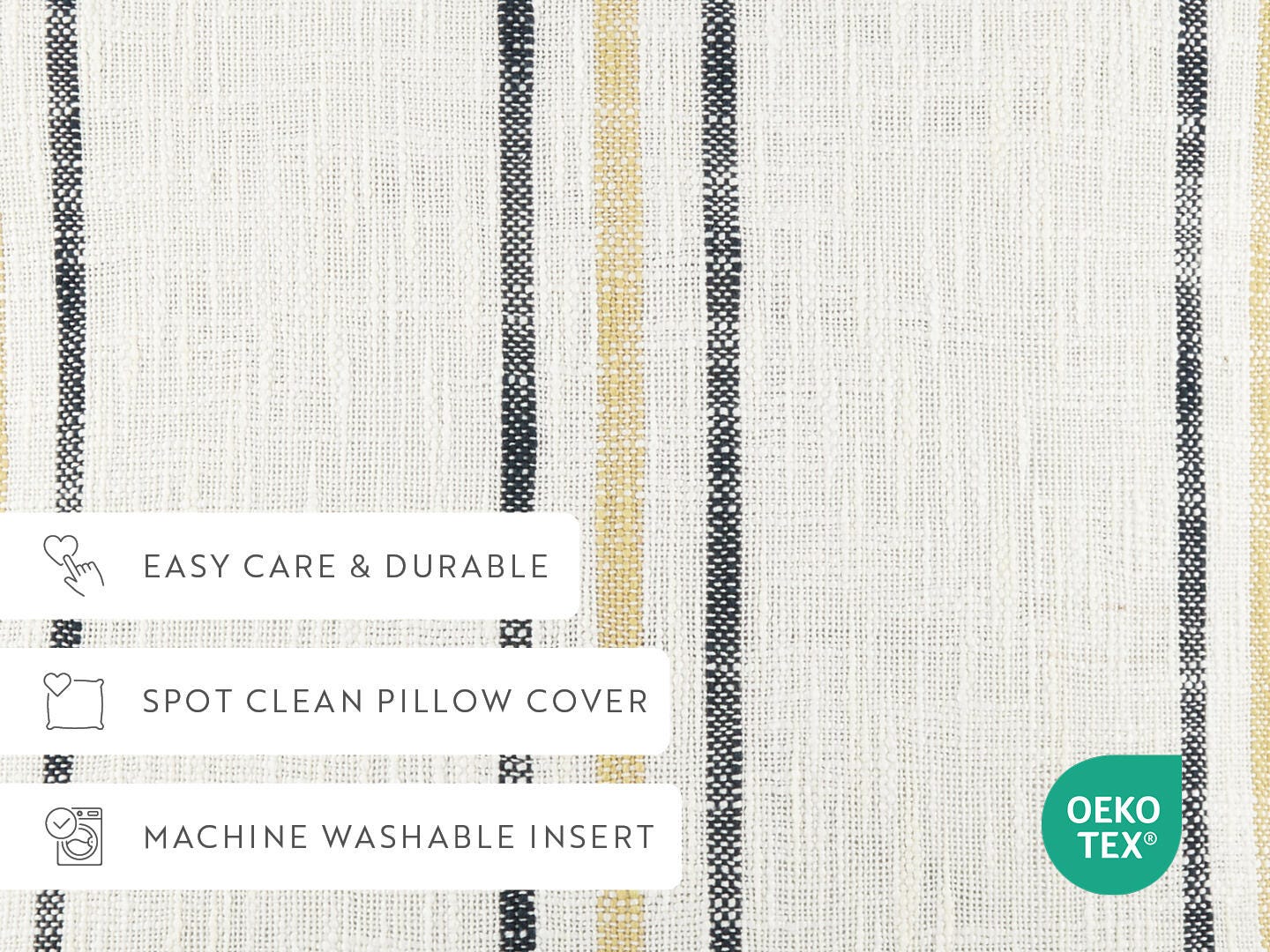 iEnjoy Home Triple Striped Decorative Throw Pillow, Mustard, large