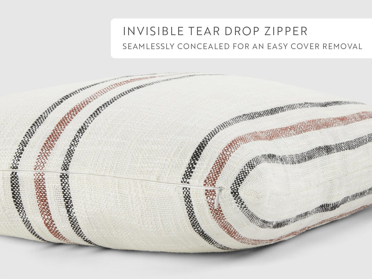 iEnjoy Home Triple Striped Decorative Throw Pillow, Terracotta, large