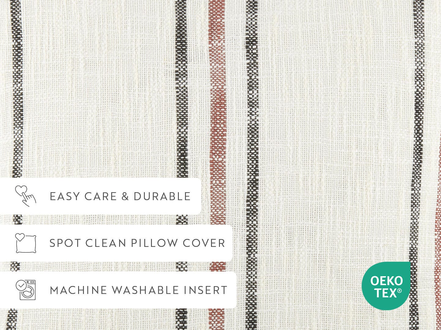 iEnjoy Home Triple Striped Decorative Throw Pillow, Terracotta, large