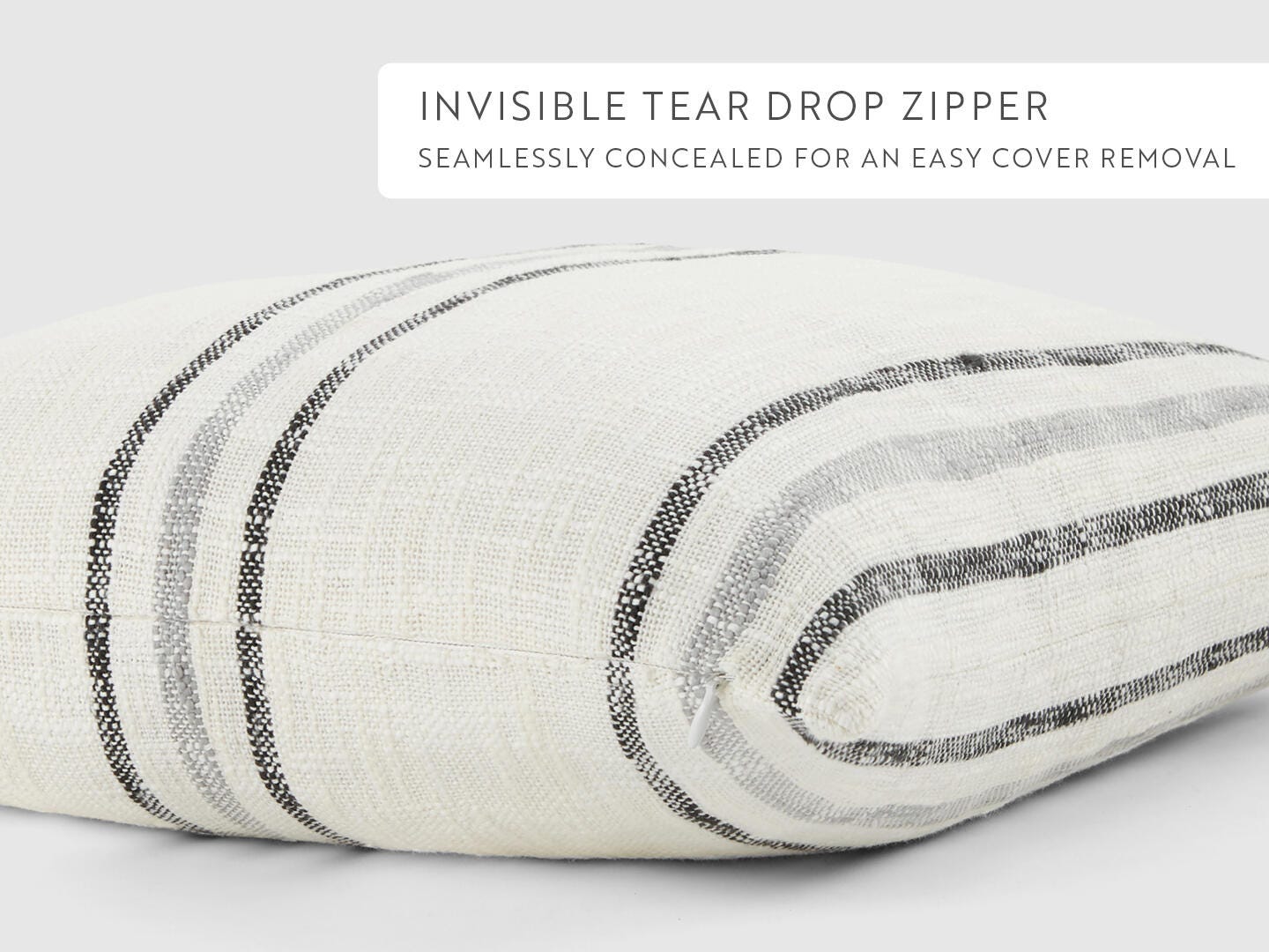 iEnjoy Home Triple Striped Decorative Throw Pillow, Gray, large