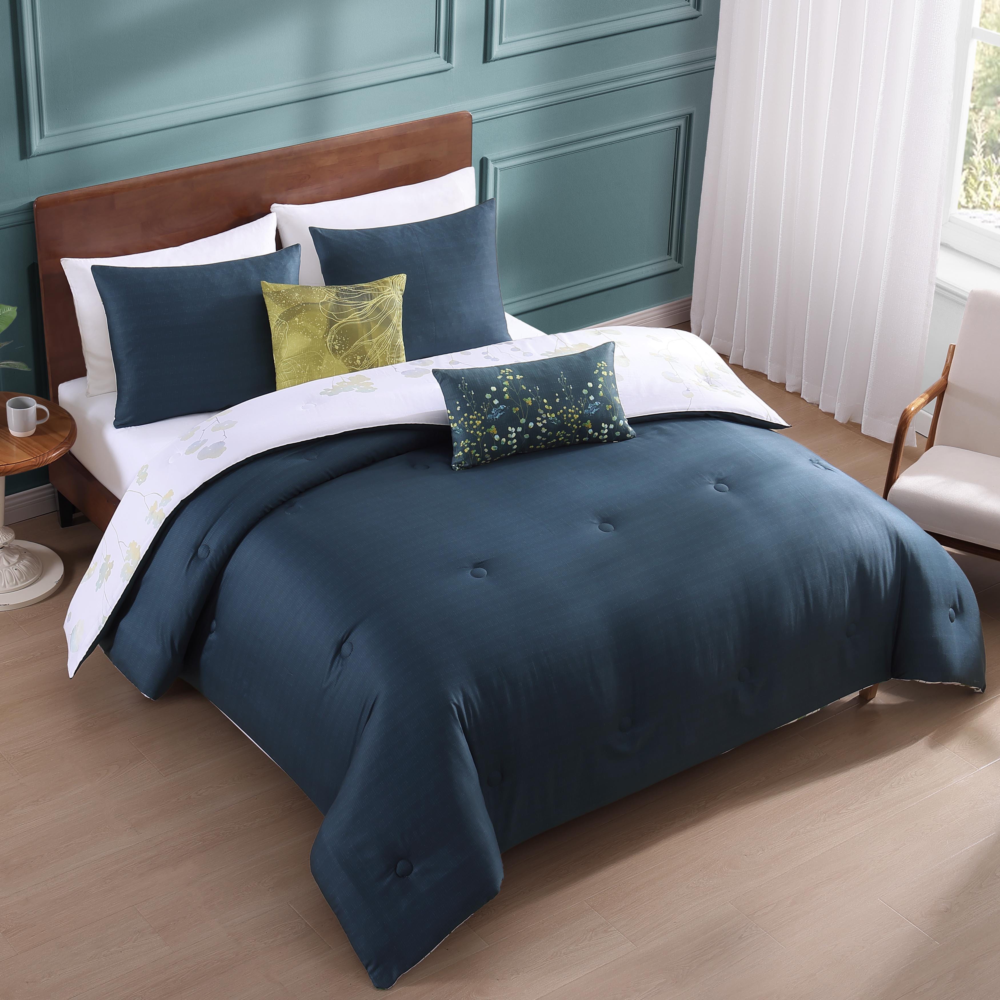 Bebejan® Abstract Vines 5 Piece Reversible Comforter Set, Blue, large