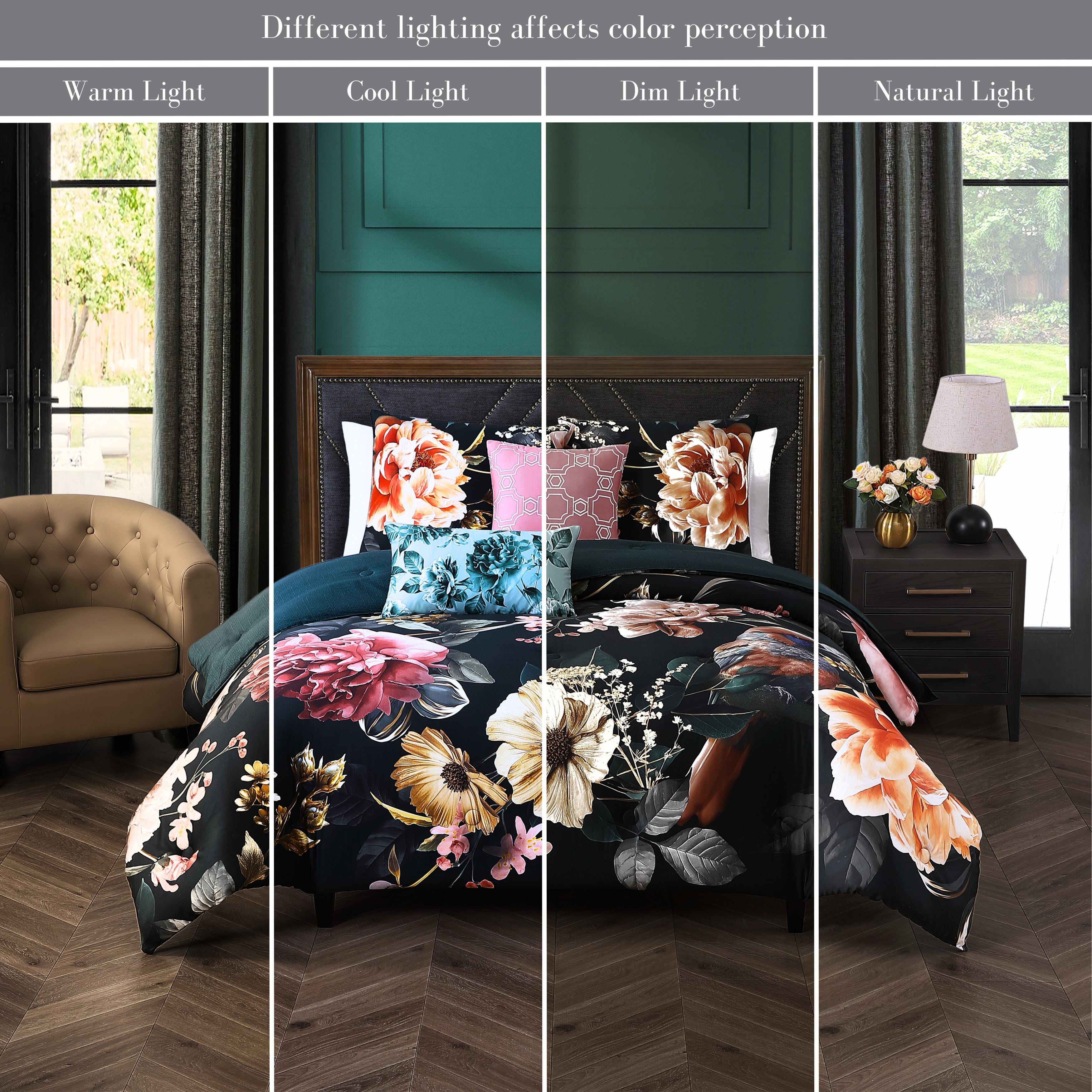 Bebejan® Botanical Birds 5 Piece Reversible Comforter Set, Black, large