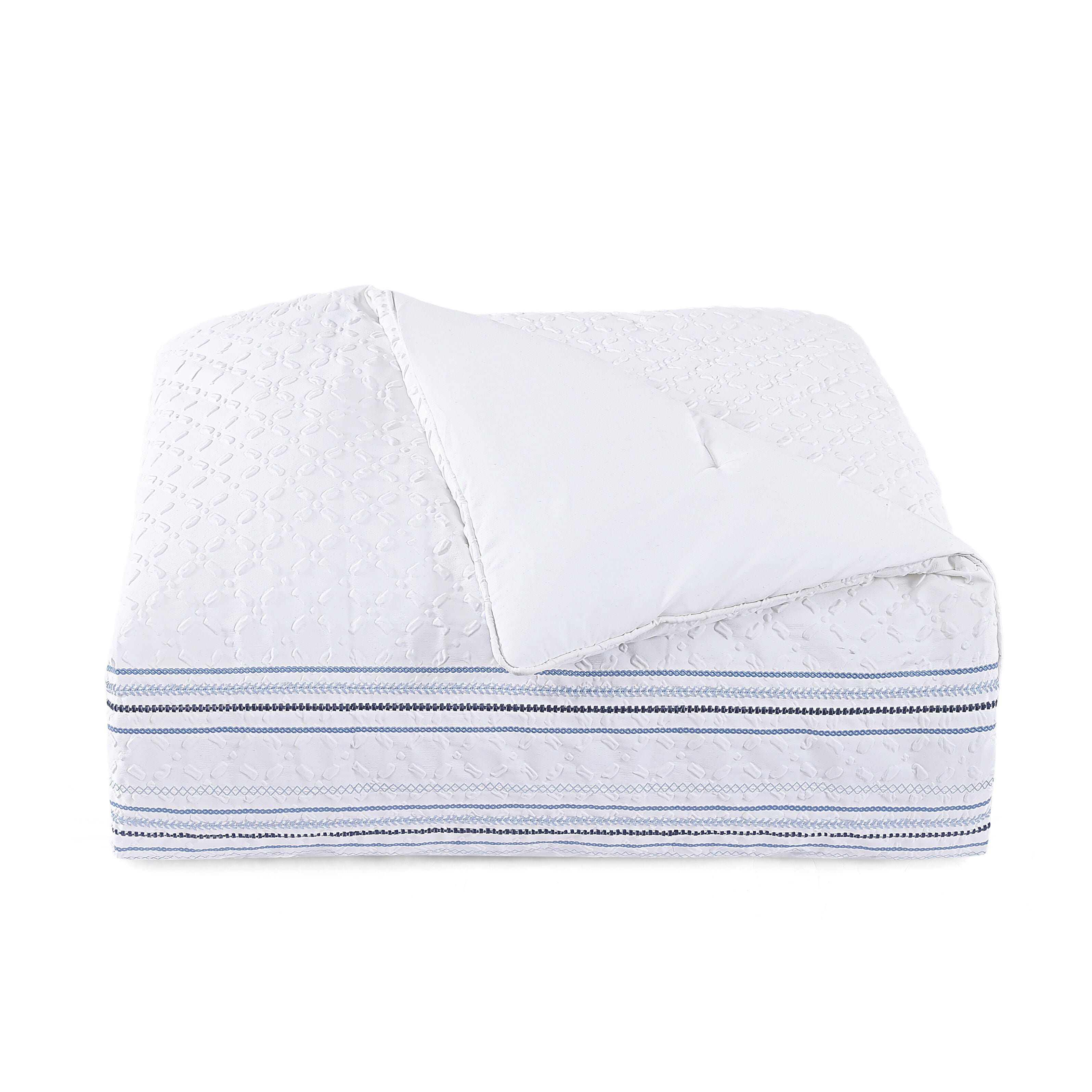 J. Queen New York Bayside 4 Piece California King Comforter Set, Blue, rollover