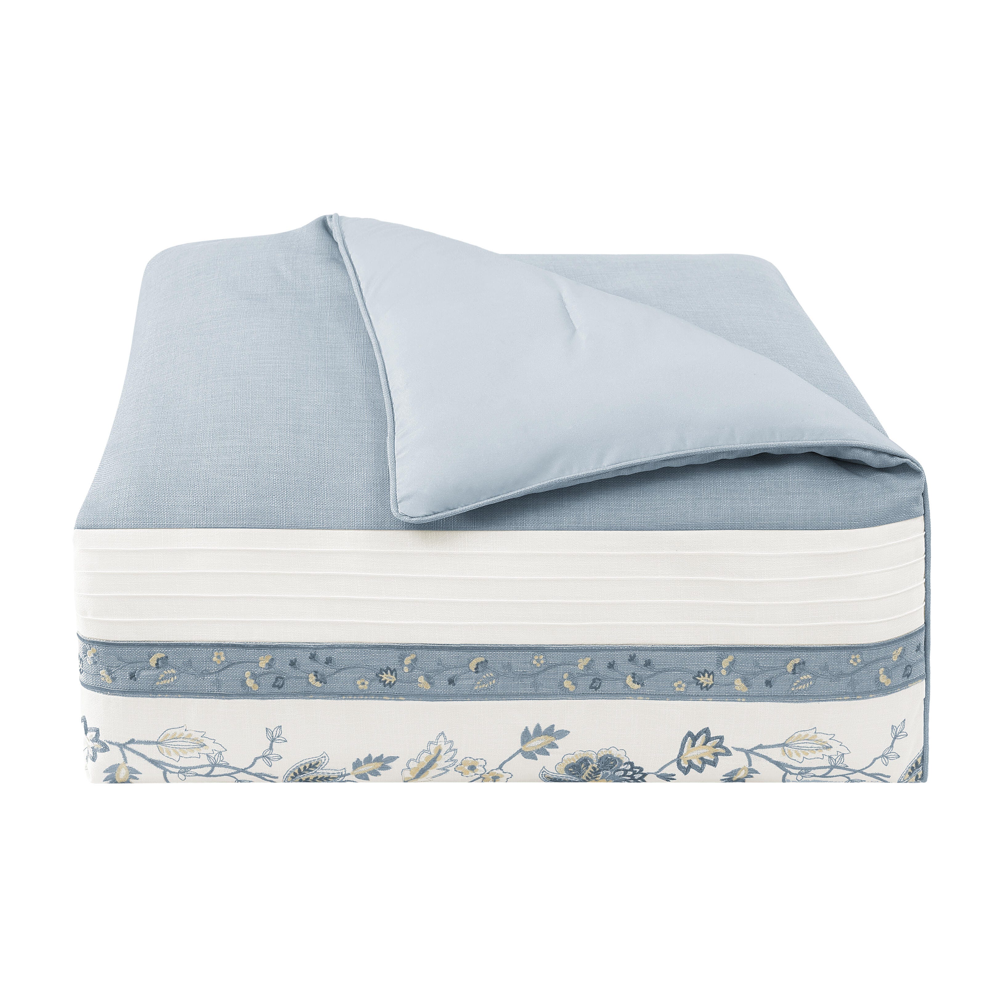 J. Queen New York Garden Bloom 4 Piece California King Comforter Set, Chambray, rollover