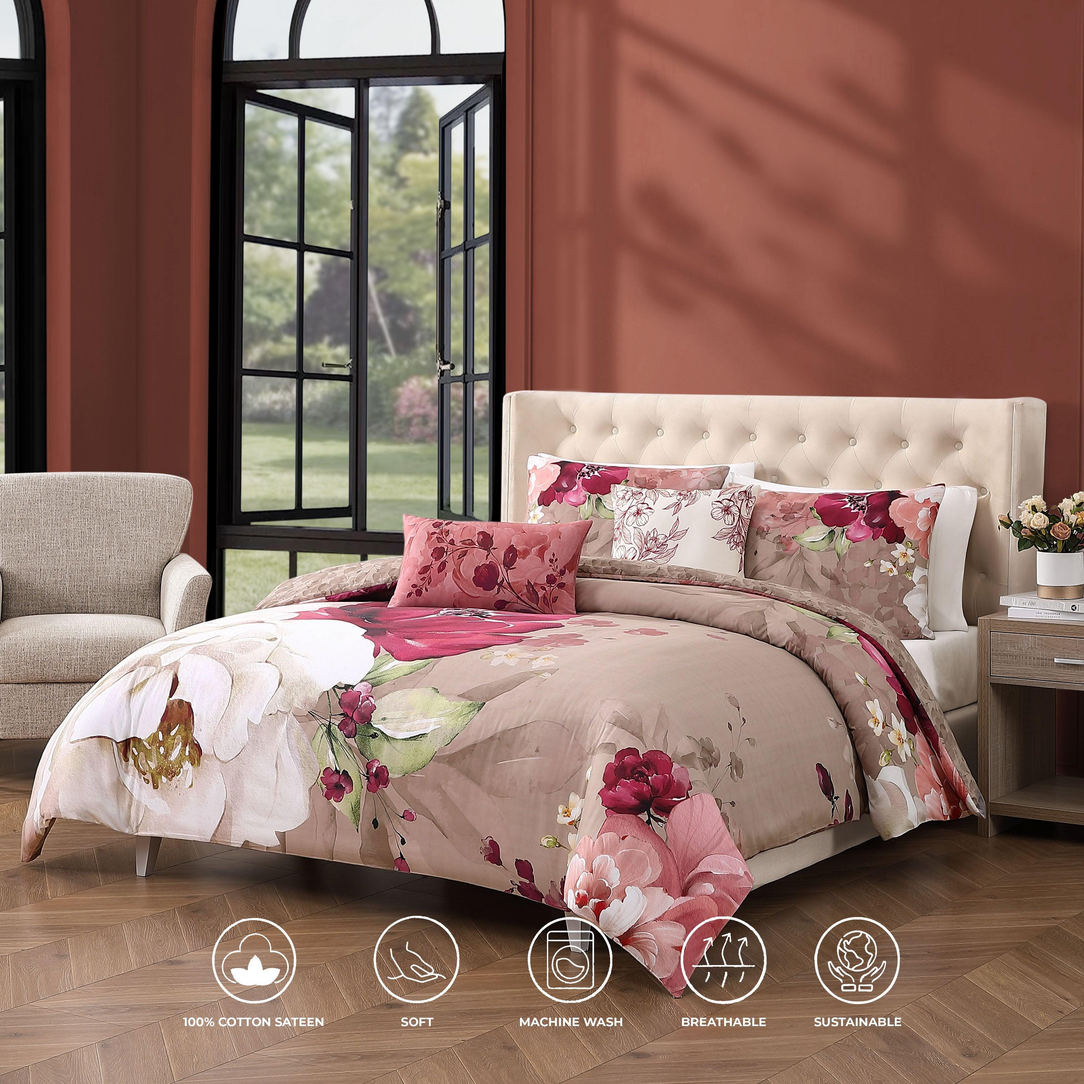 Bebejan® Florence 5 Piece Queen Reversible Comforter Set, Sand, large