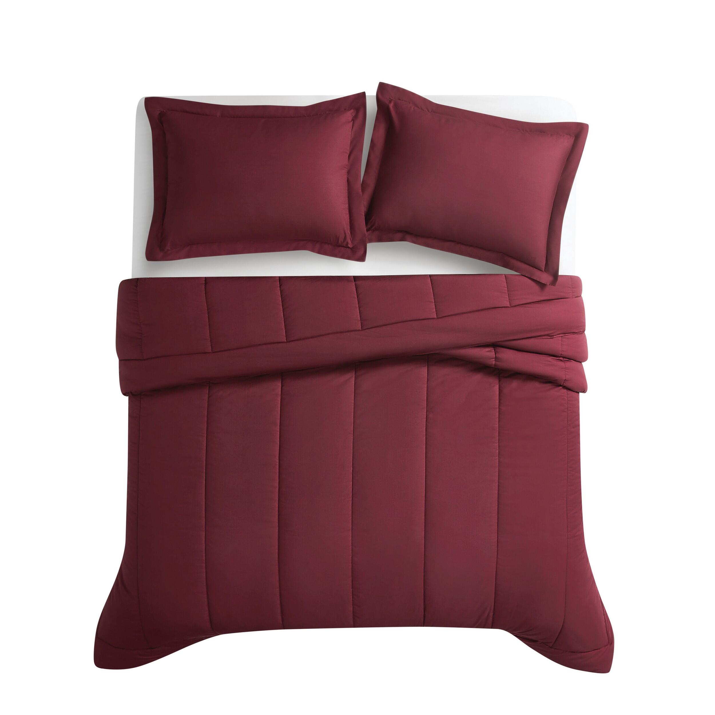 Brooklyn Loom 3-Piece King Comforter Set, Burgundy, large