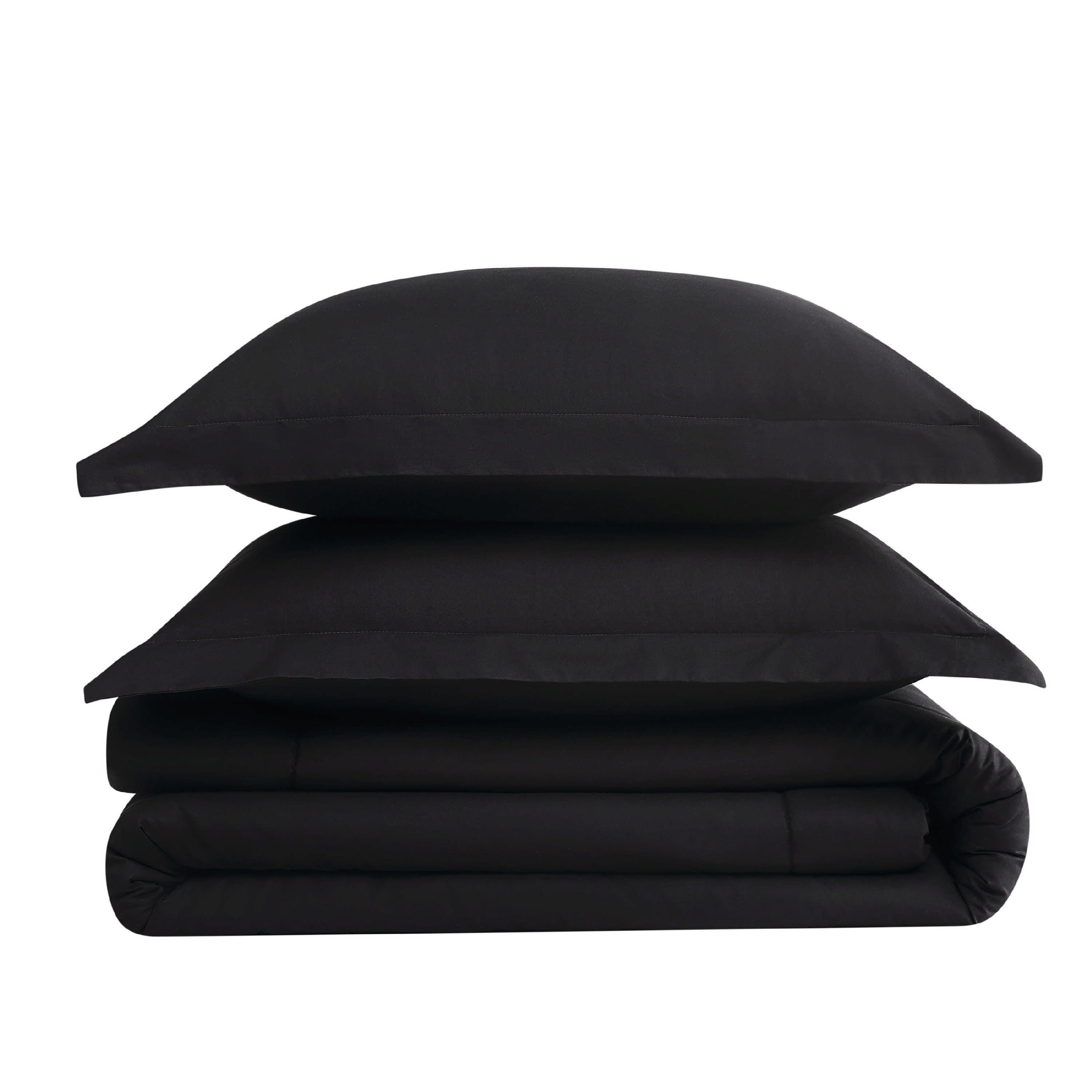 Brooklyn Loom 3-Piece Full/Queen Comforter Set, Black, large