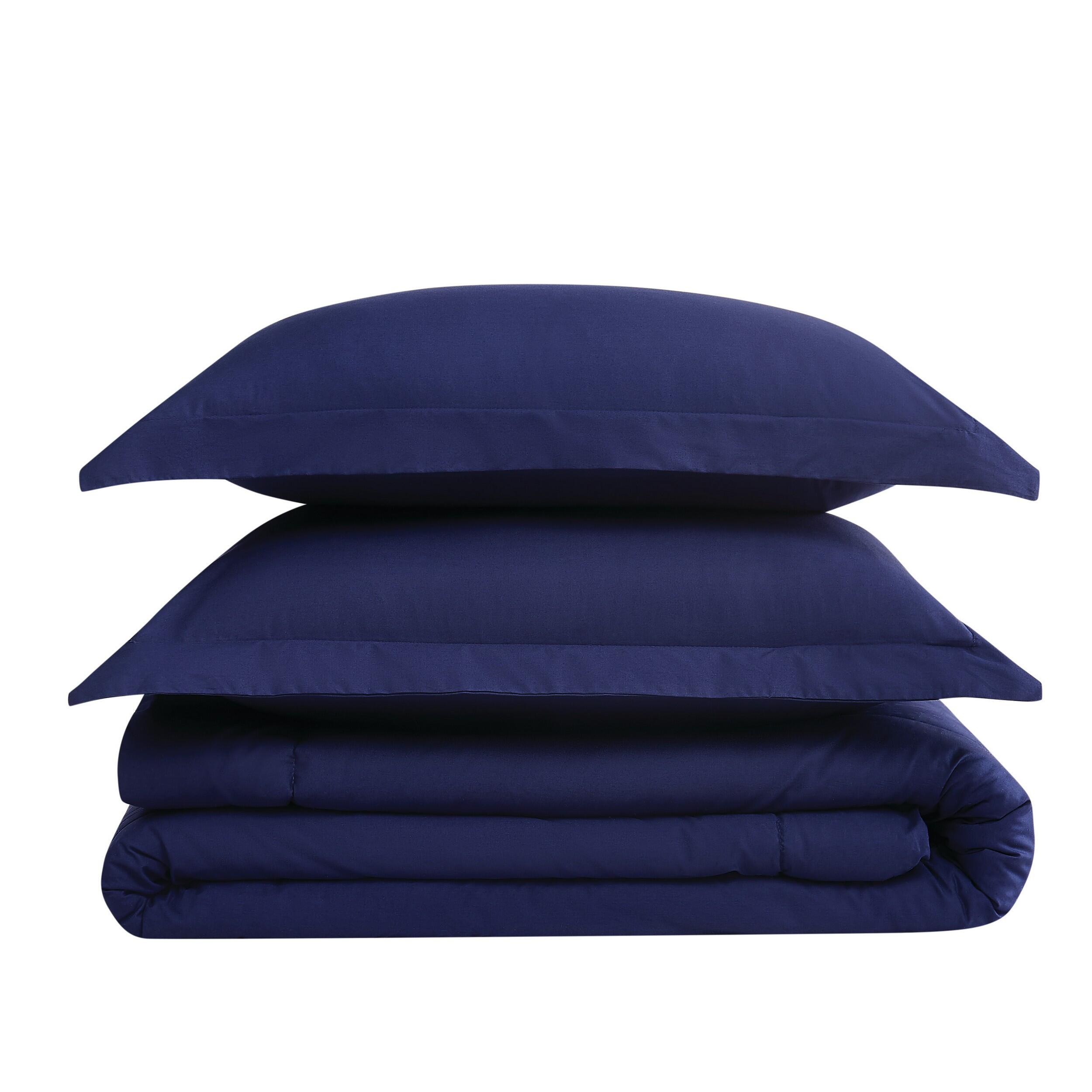 Brooklyn Loom 3-Piece Full/Queen Comforter Set, Navy, large