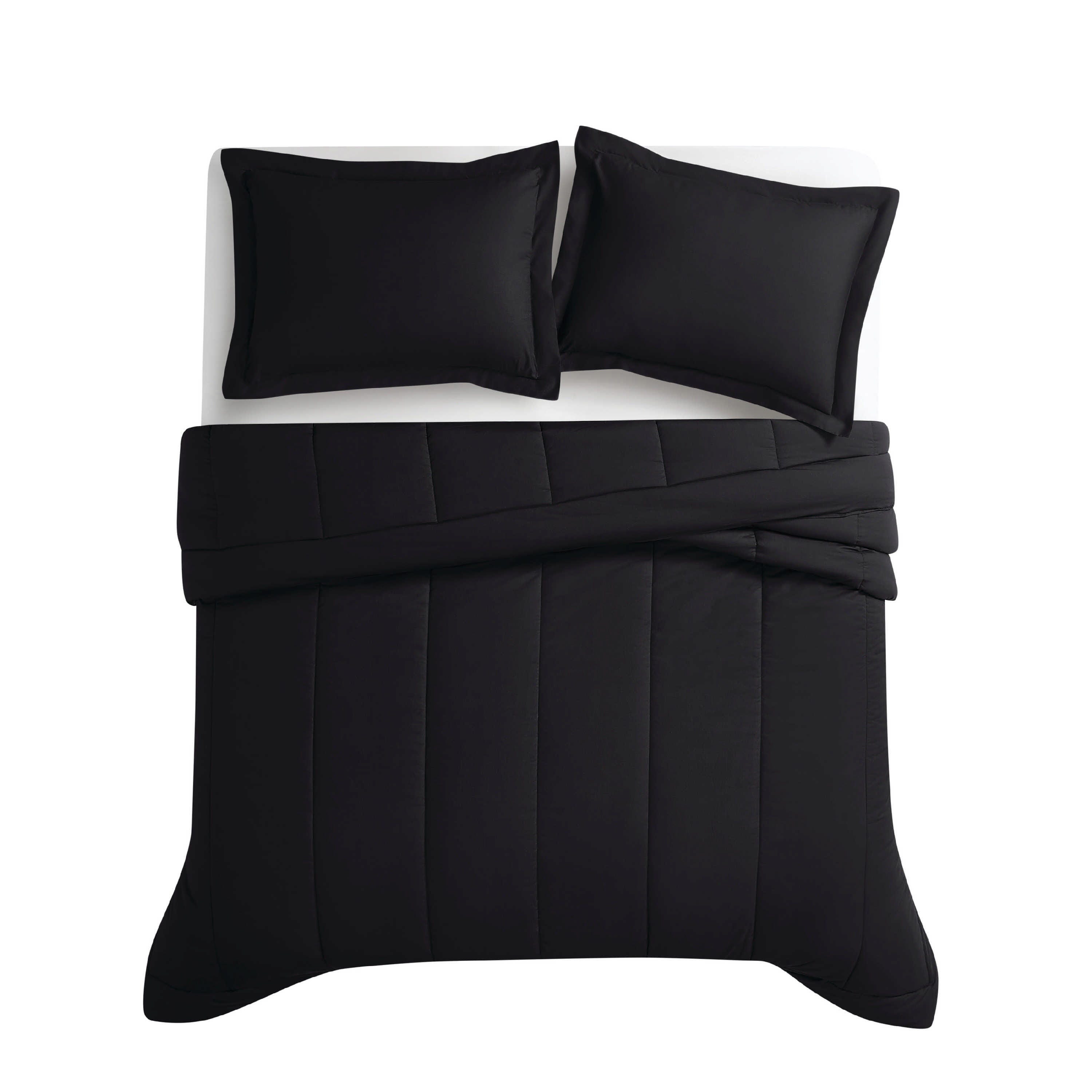 Brooklyn Loom 3-Piece King Comforter Set, Black, large