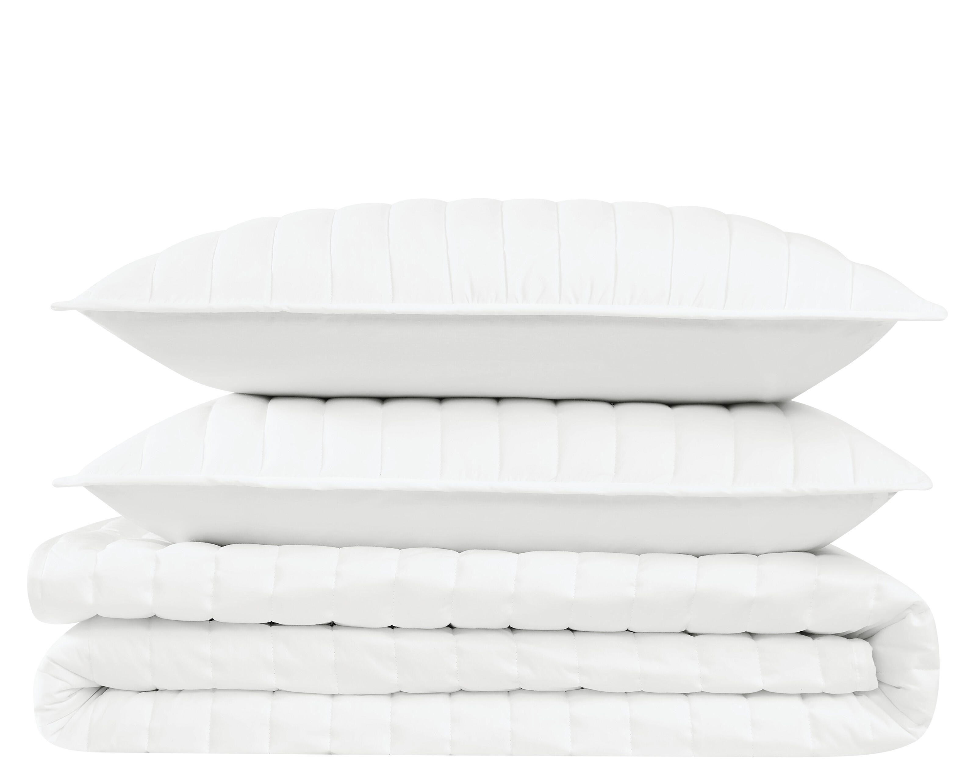 Brooklyn Loom 3-Piece Full/Queen Quilt Set, White, rollover