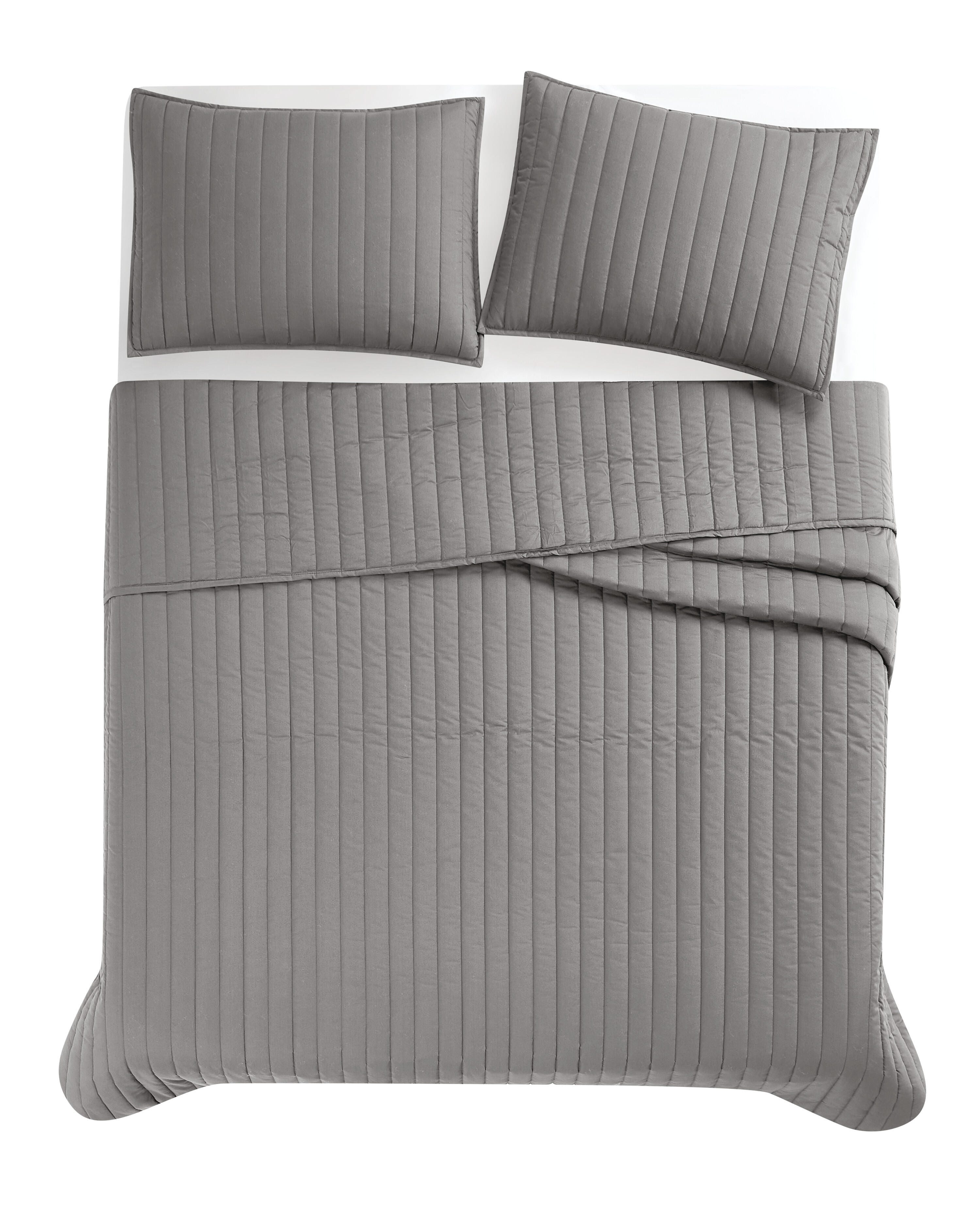 Brooklyn Loom 3-Piece King Quilt Set, Gray, large