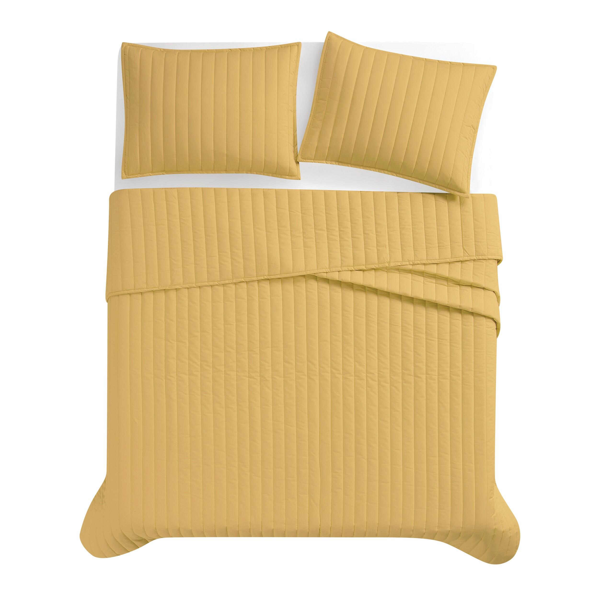 Brooklyn Loom 3-Piece Full/Queen Quilt Set, Mustard Yellow, large
