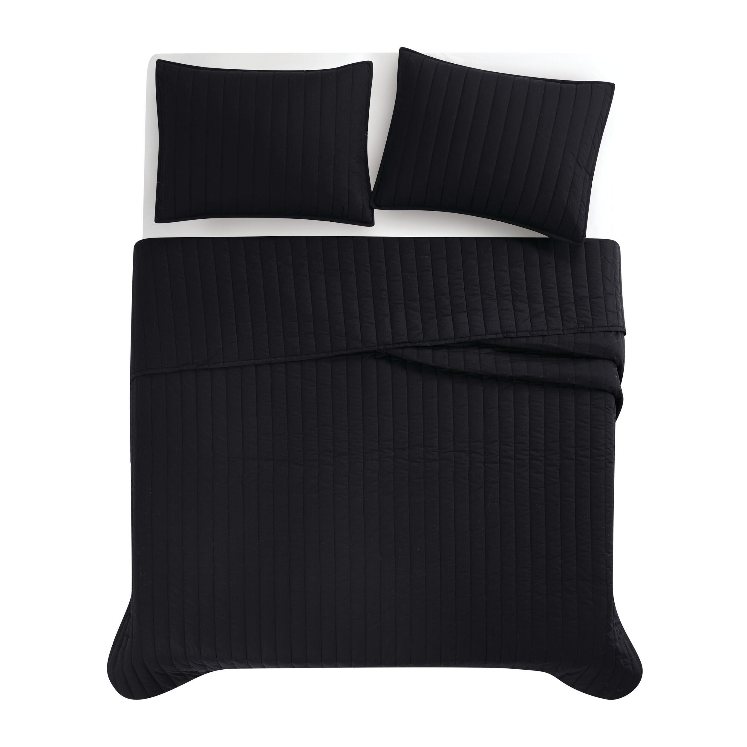 Brooklyn Loom 3-Piece King Quilt Set, Black, large