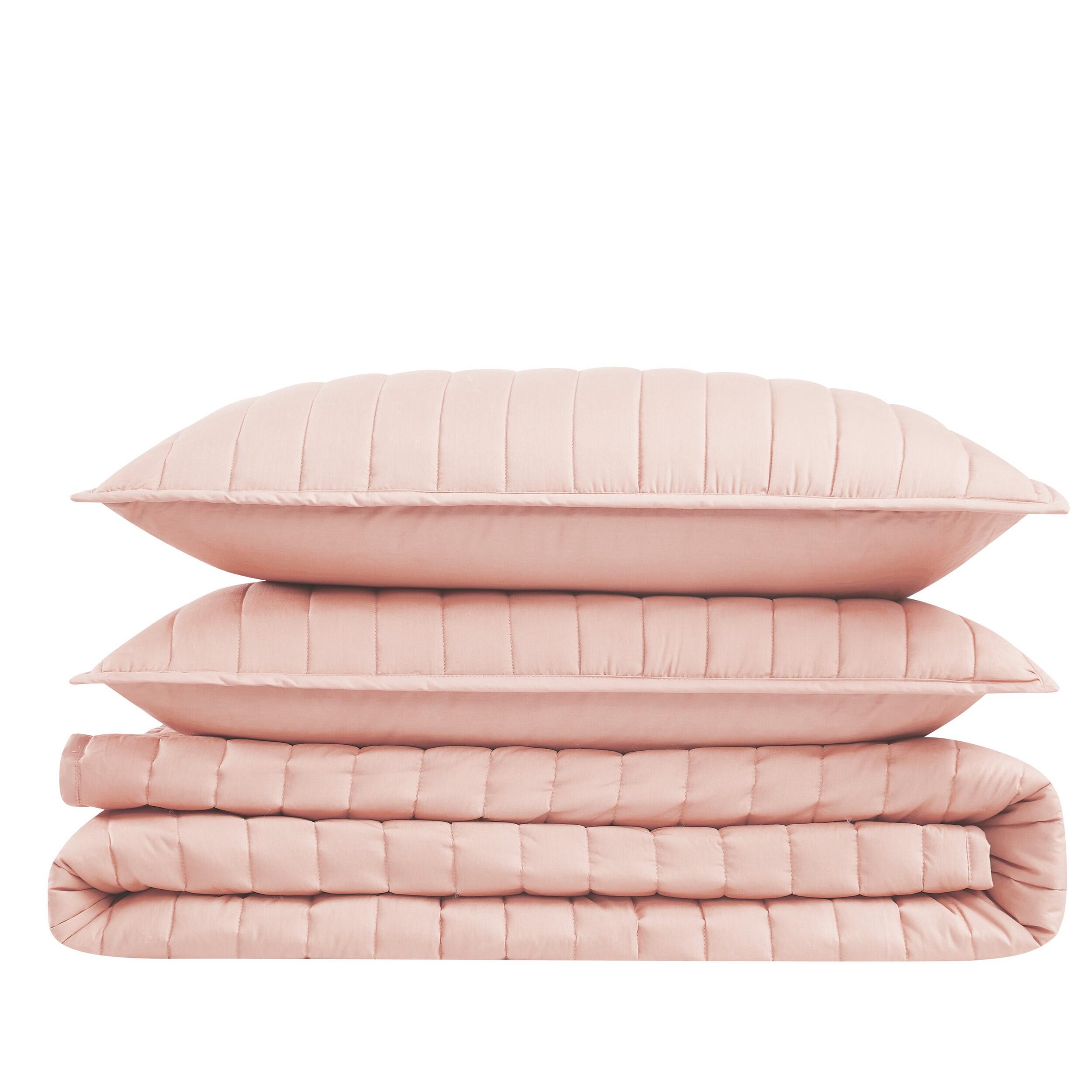 Brooklyn Loom 3-Piece King Quilt Set, Blush, large