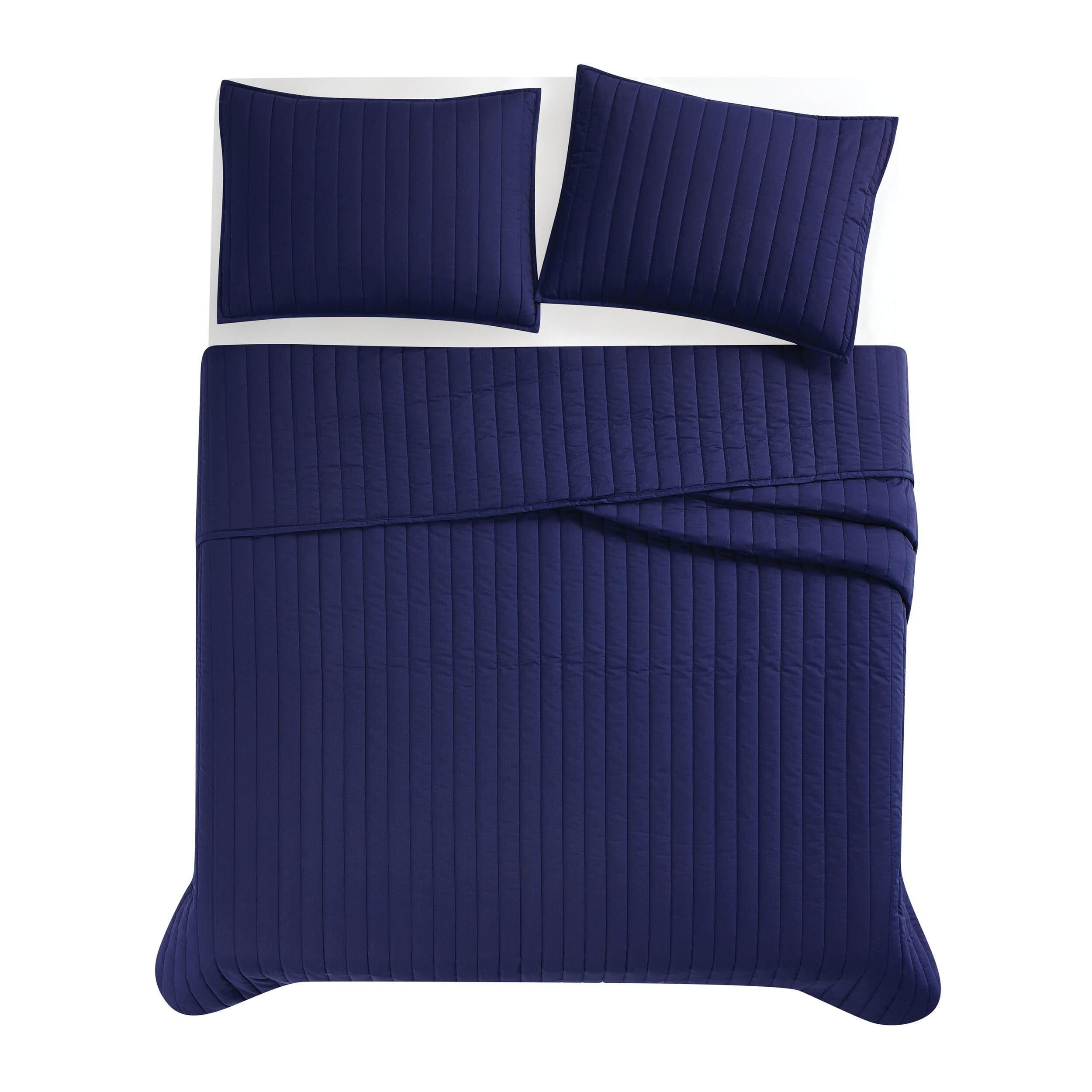 Brooklyn Loom 2-Piece Twin Quilt Set, Navy, large