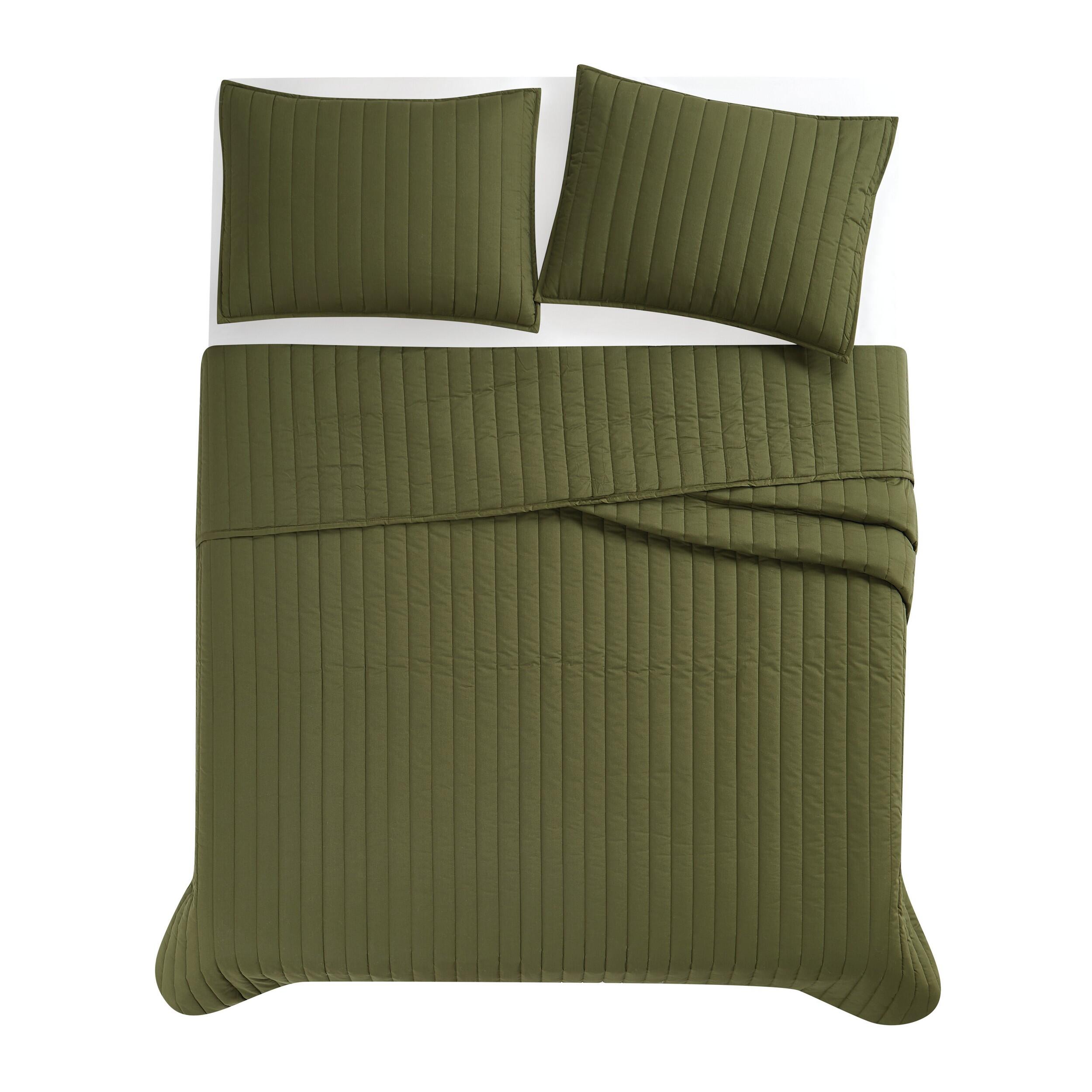 Brooklyn Loom 3-Piece King Quilt Set, Olive Green, large