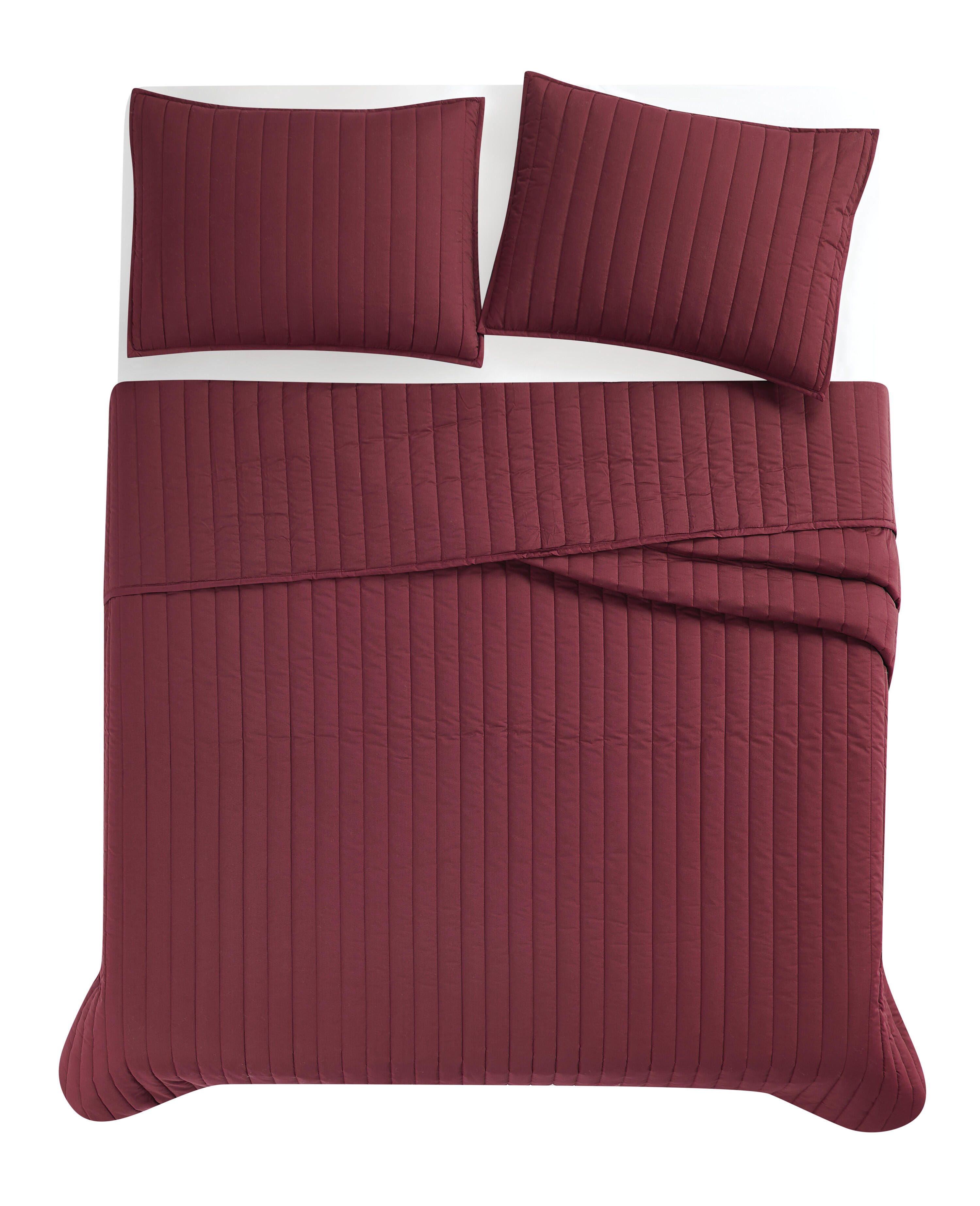 Brooklyn Loom 3-Piece Full/Queen Quilt Set, Burgundy, large