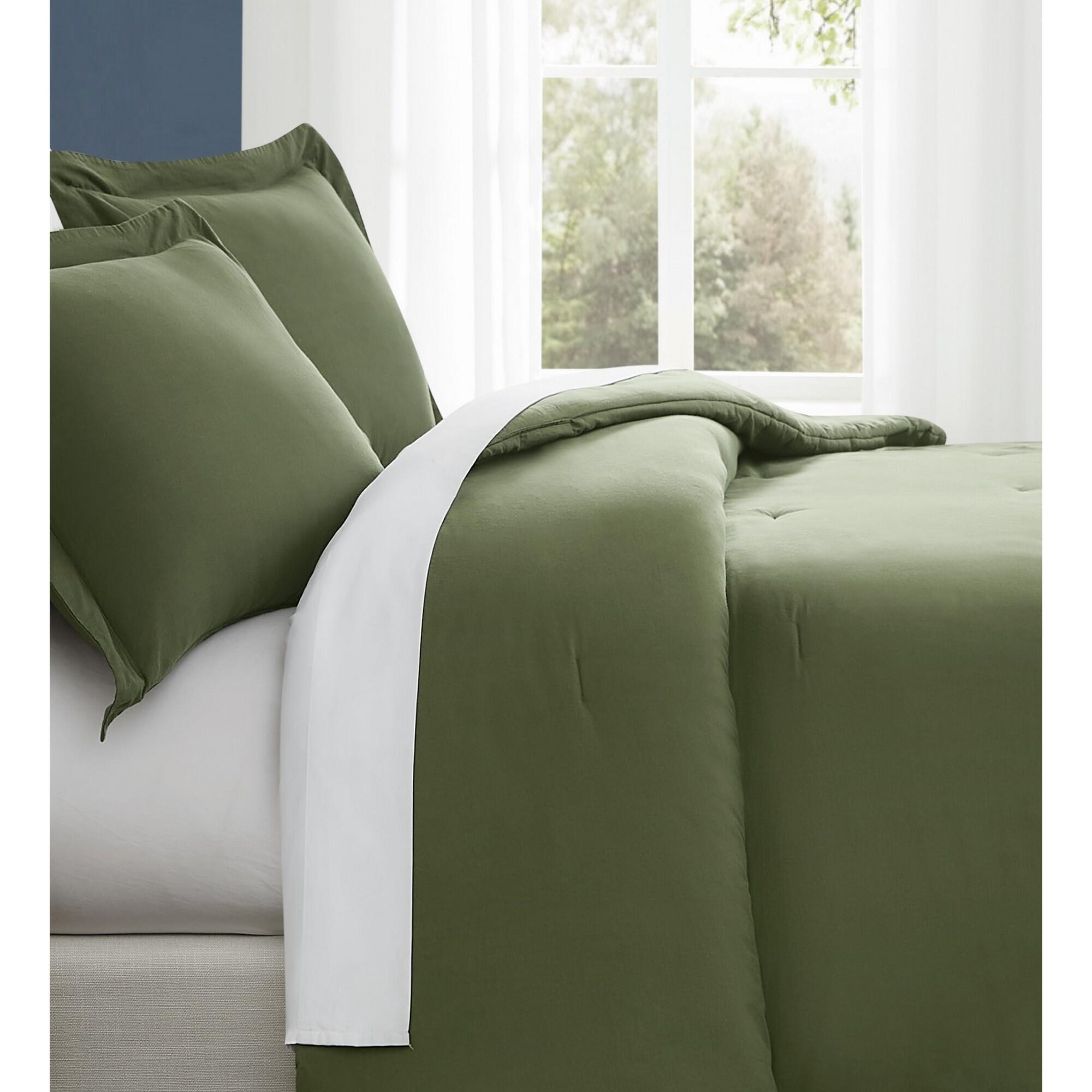 Brooklyn Loom Essential 3-Piece King Comforter Set, Green, large