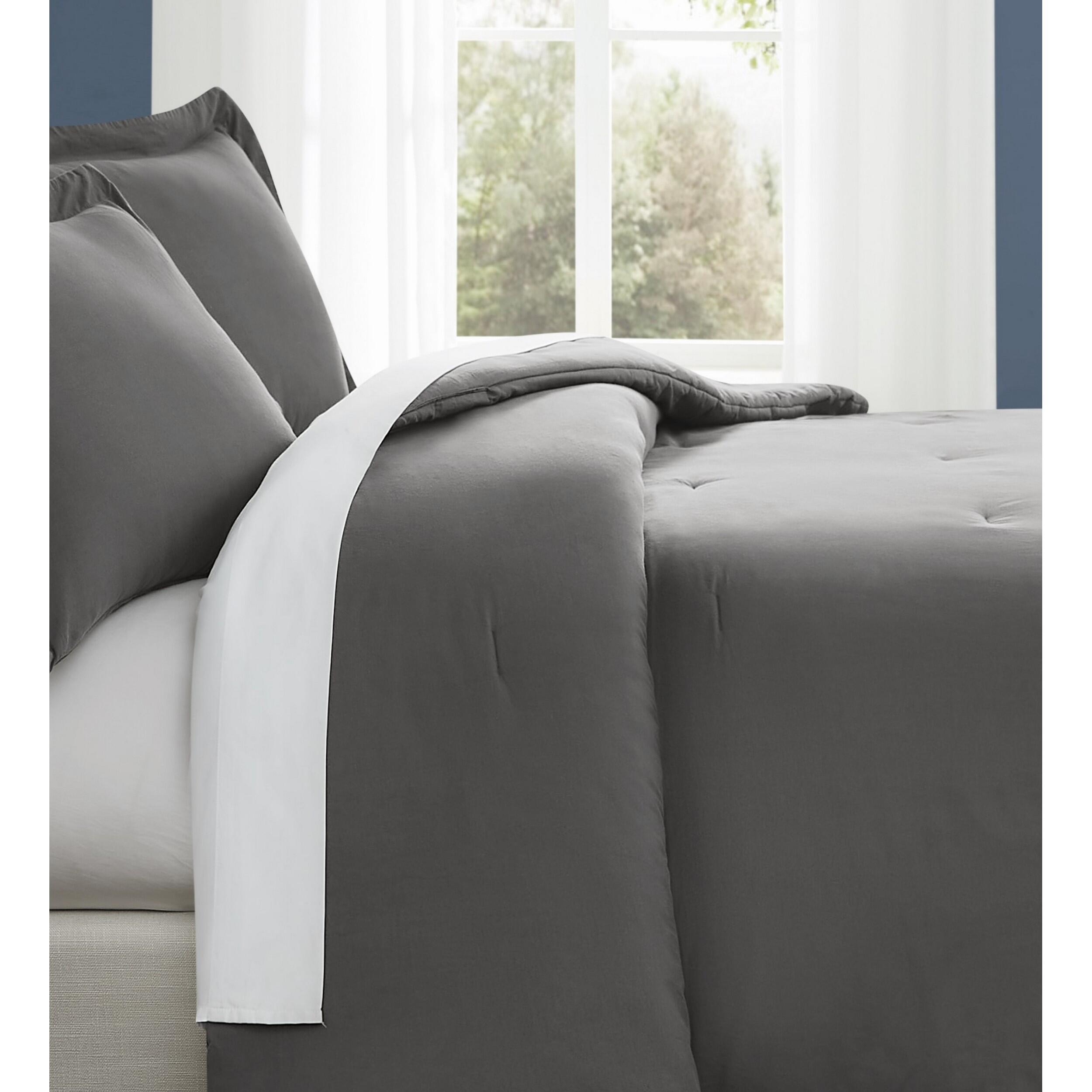 Brooklyn Loom Essential 3-Piece King Comforter Set, Gray, large