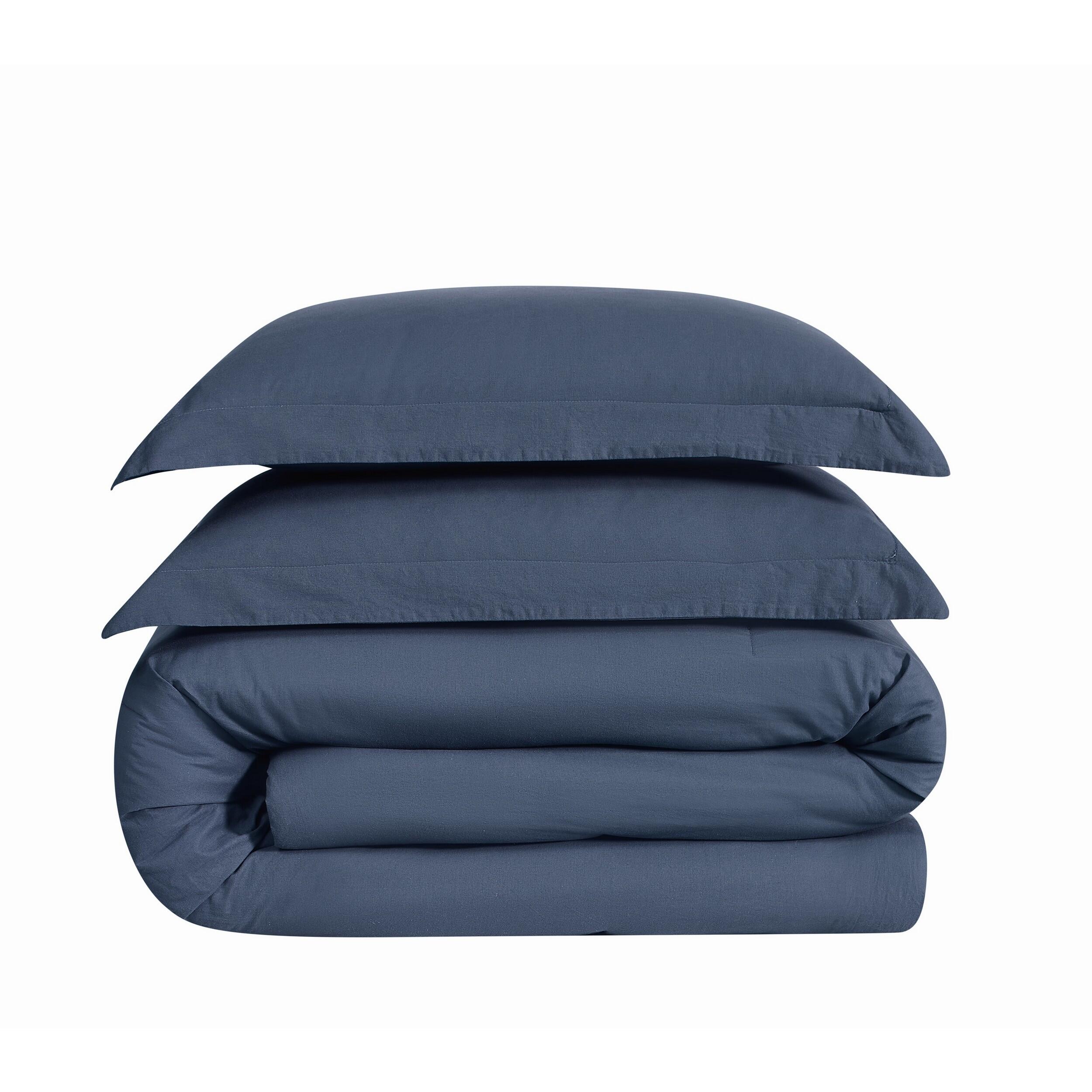 Brooklyn Loom Essential 3-Piece King Comforter Set, Blue, large