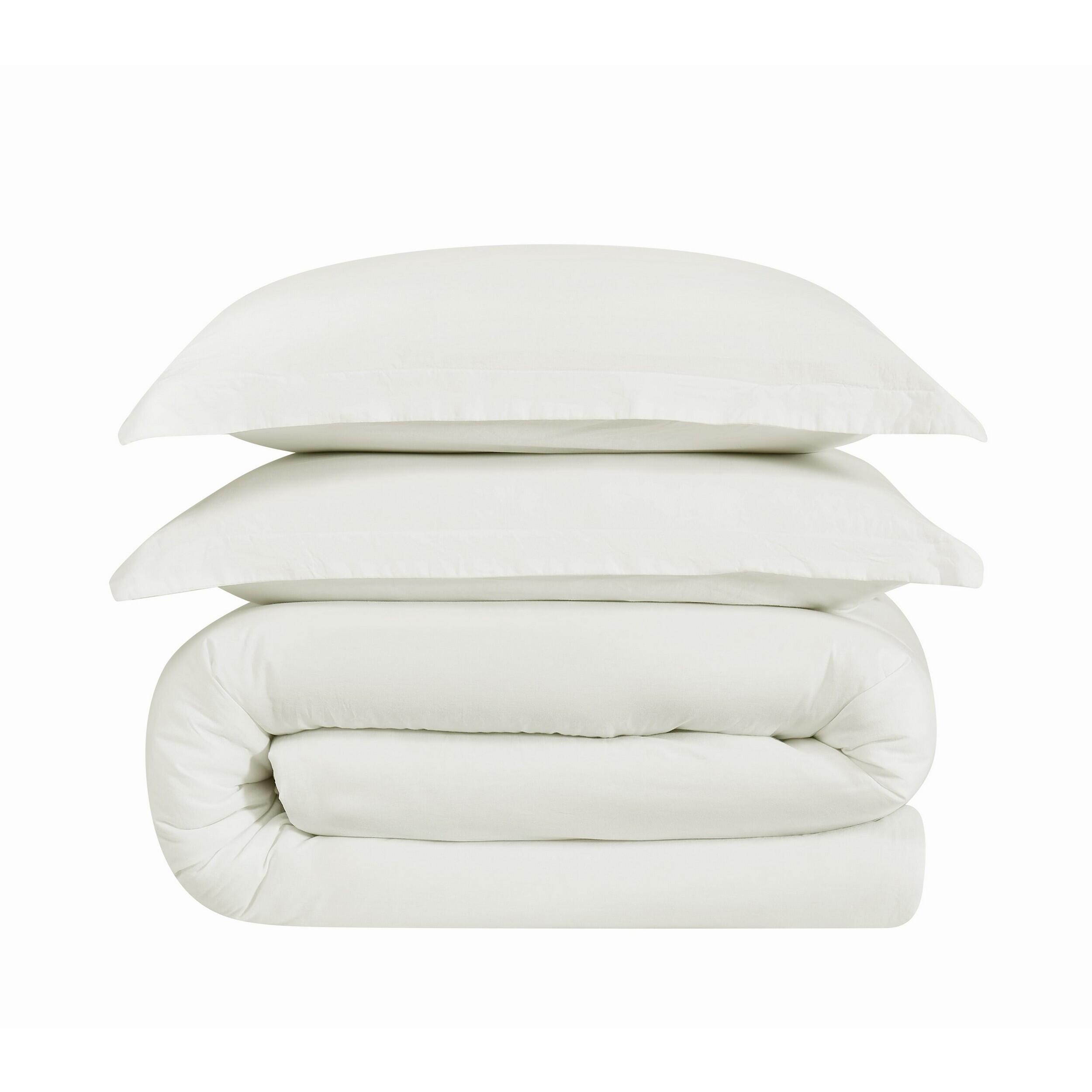 Brooklyn Loom Essential 3-Piece King Comforter Set, White, large