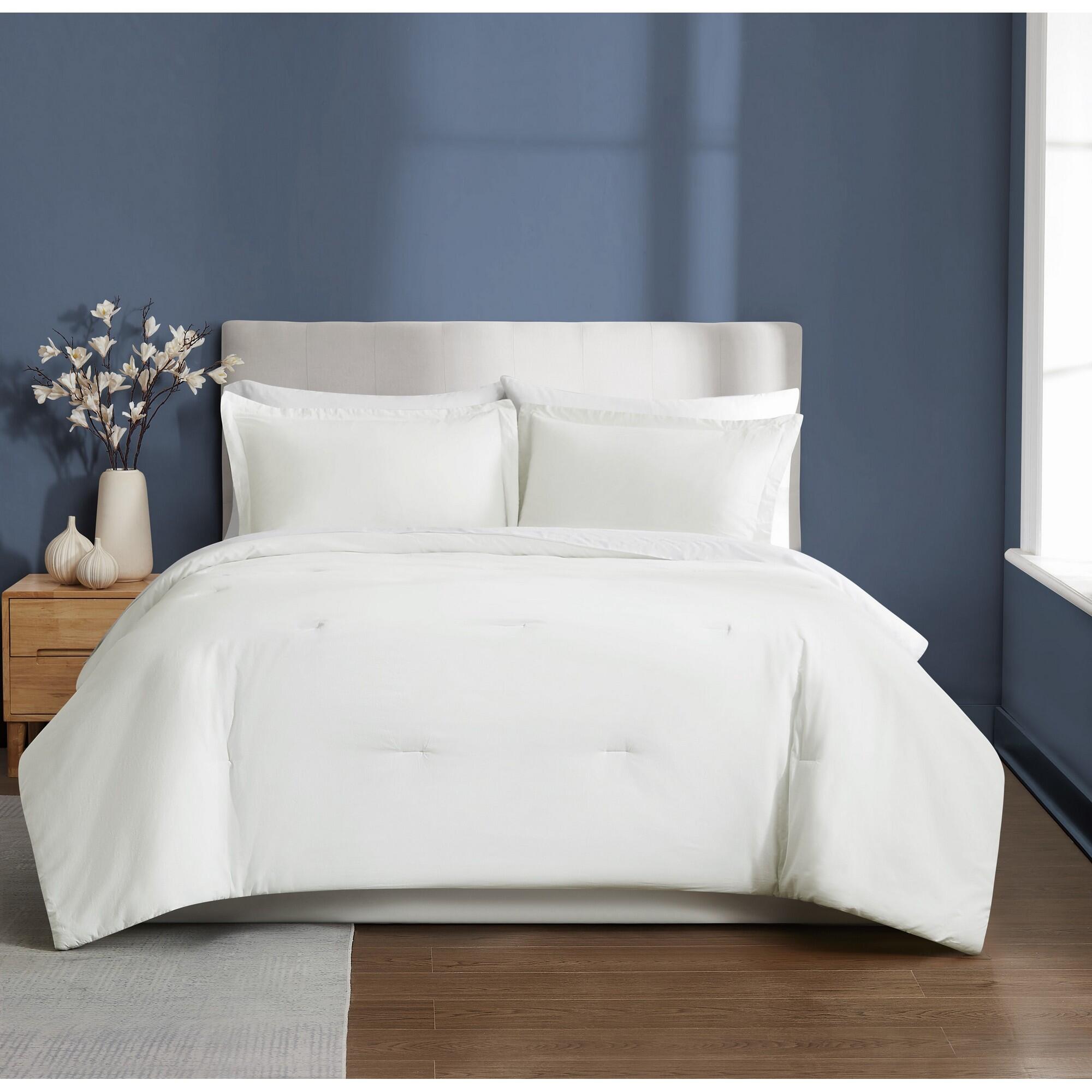 Brooklyn Loom Essential 3-Piece King Comforter Set, White, large