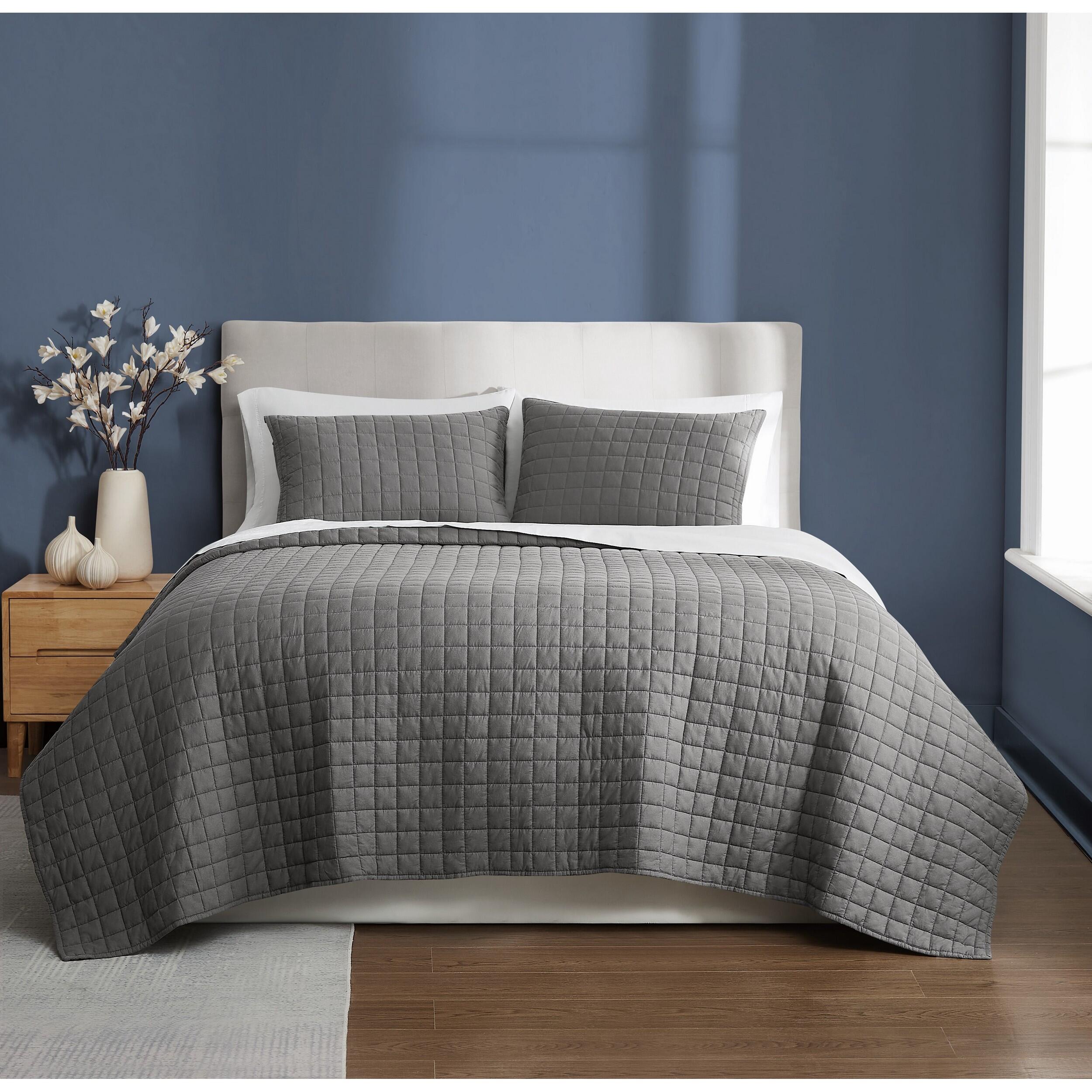 Brooklyn Loom Essential 3-Piece King Quilt Set, Gray, large