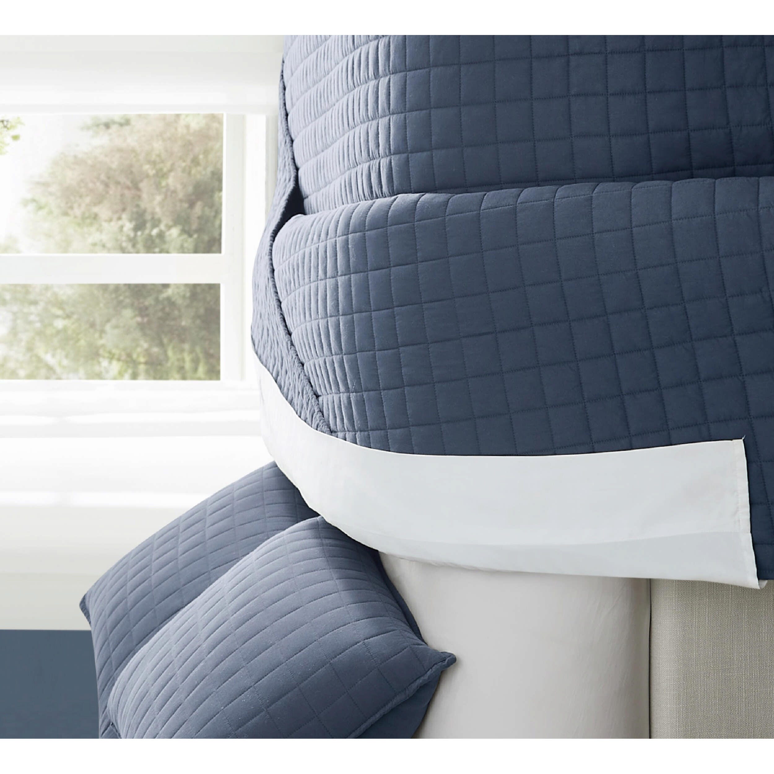 Brooklyn Loom Essential 3-Piece King Quilt Set, Blue, large