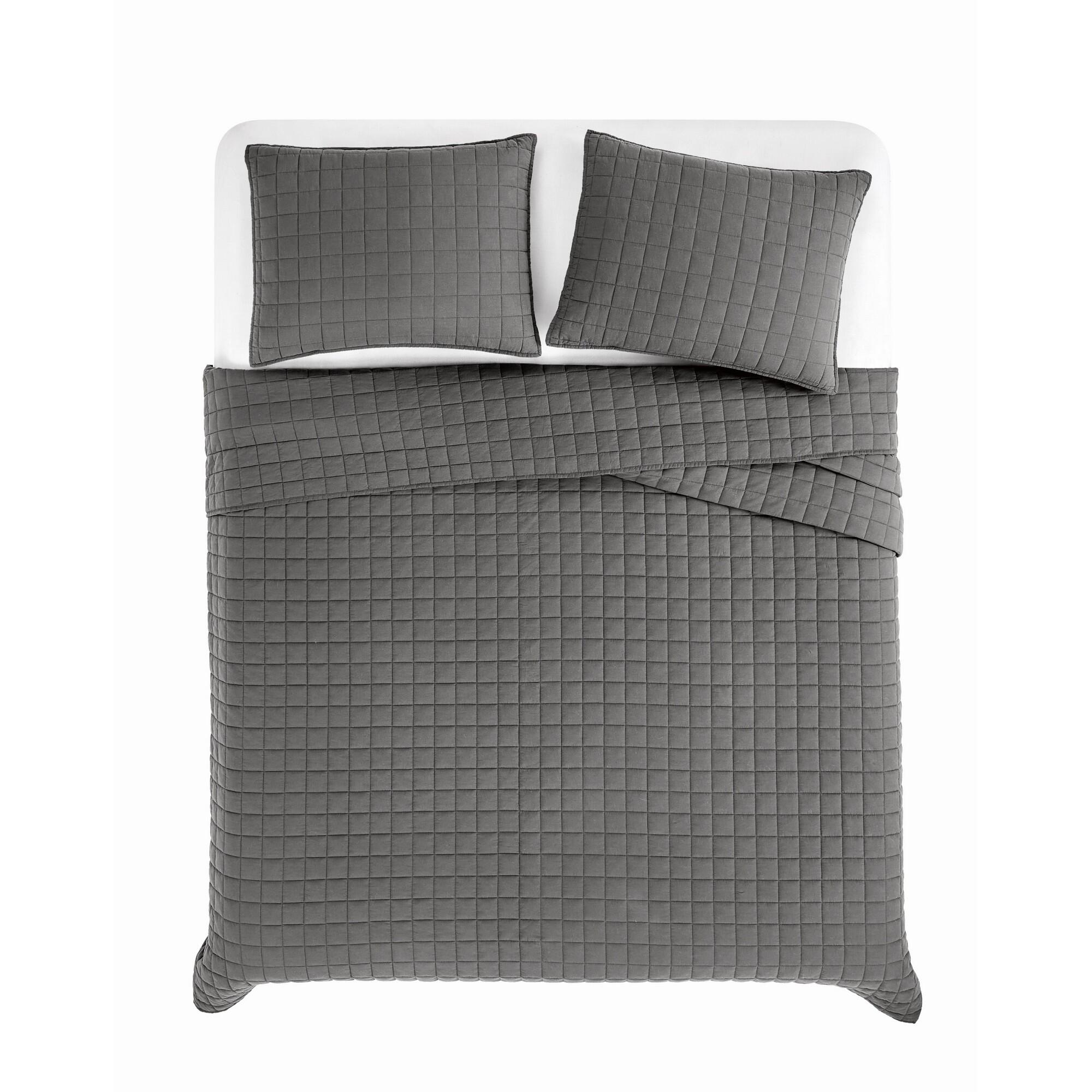 Brooklyn Loom Essential 2-Piece Twin Quilt Set, Gray, large
