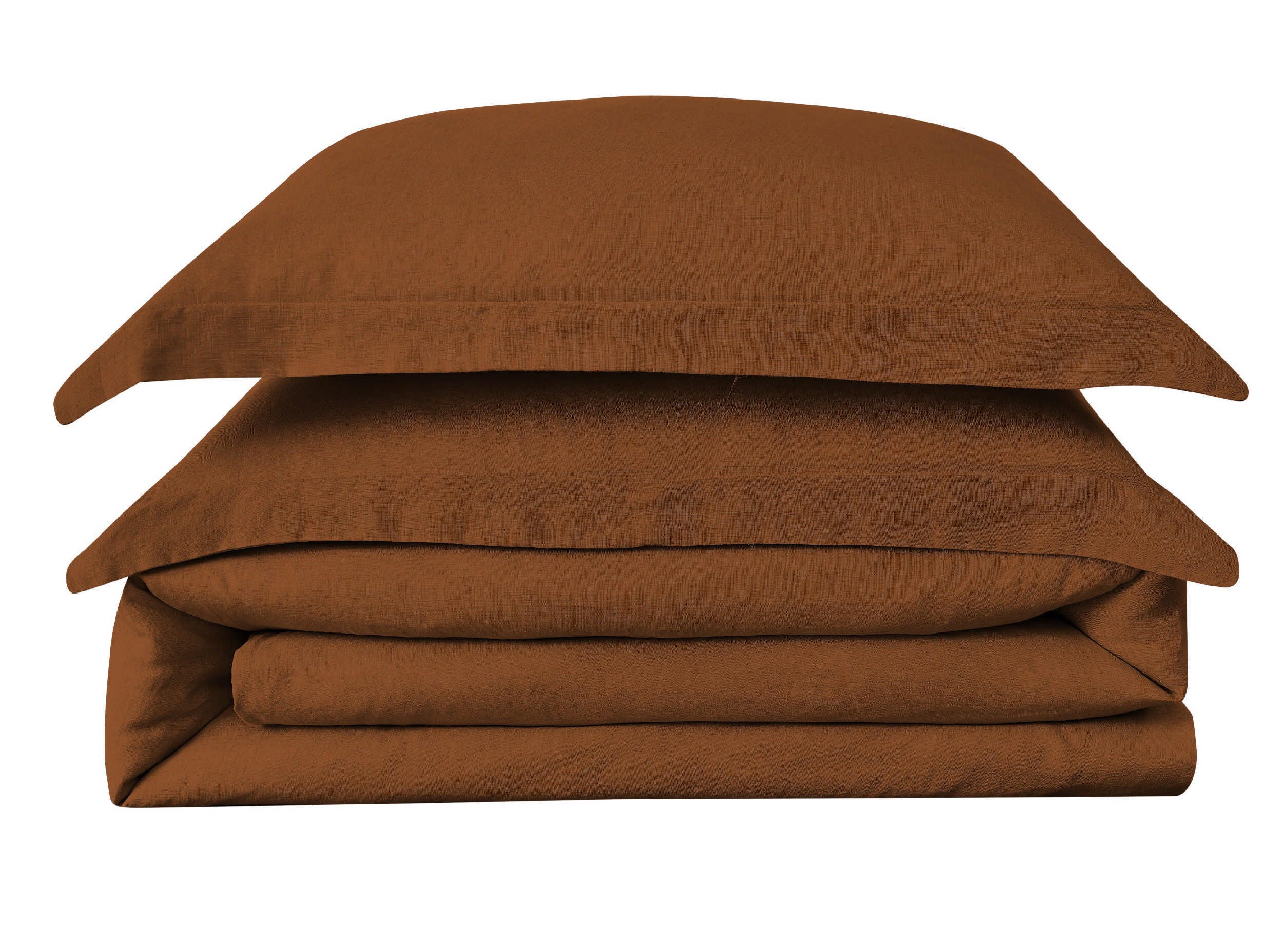 Brooklyn Loom 3-Piece Full/Queen Duvet Set, Rust, large