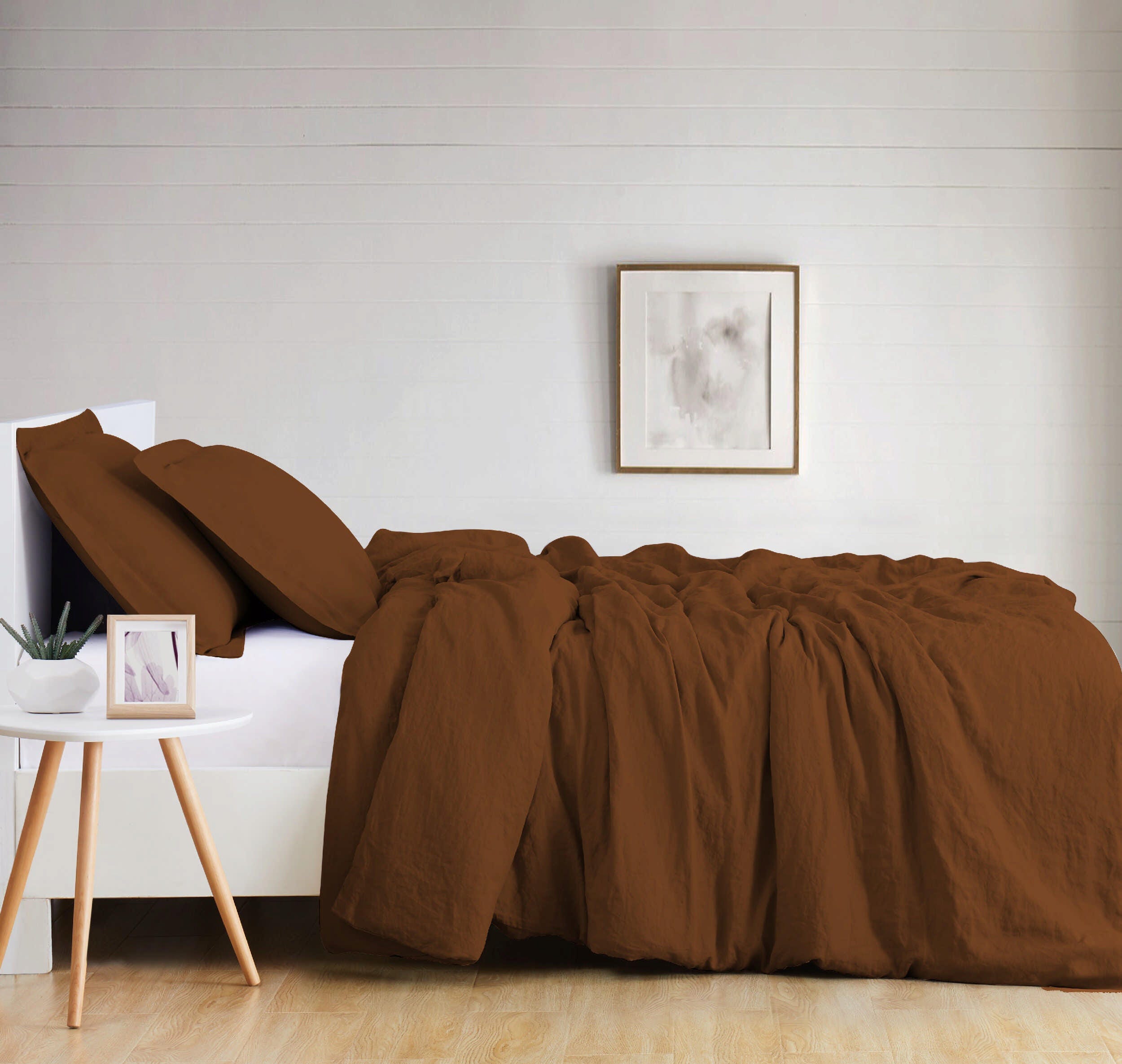 Brooklyn Loom 3-Piece Full/Queen Duvet Set, Rust, large