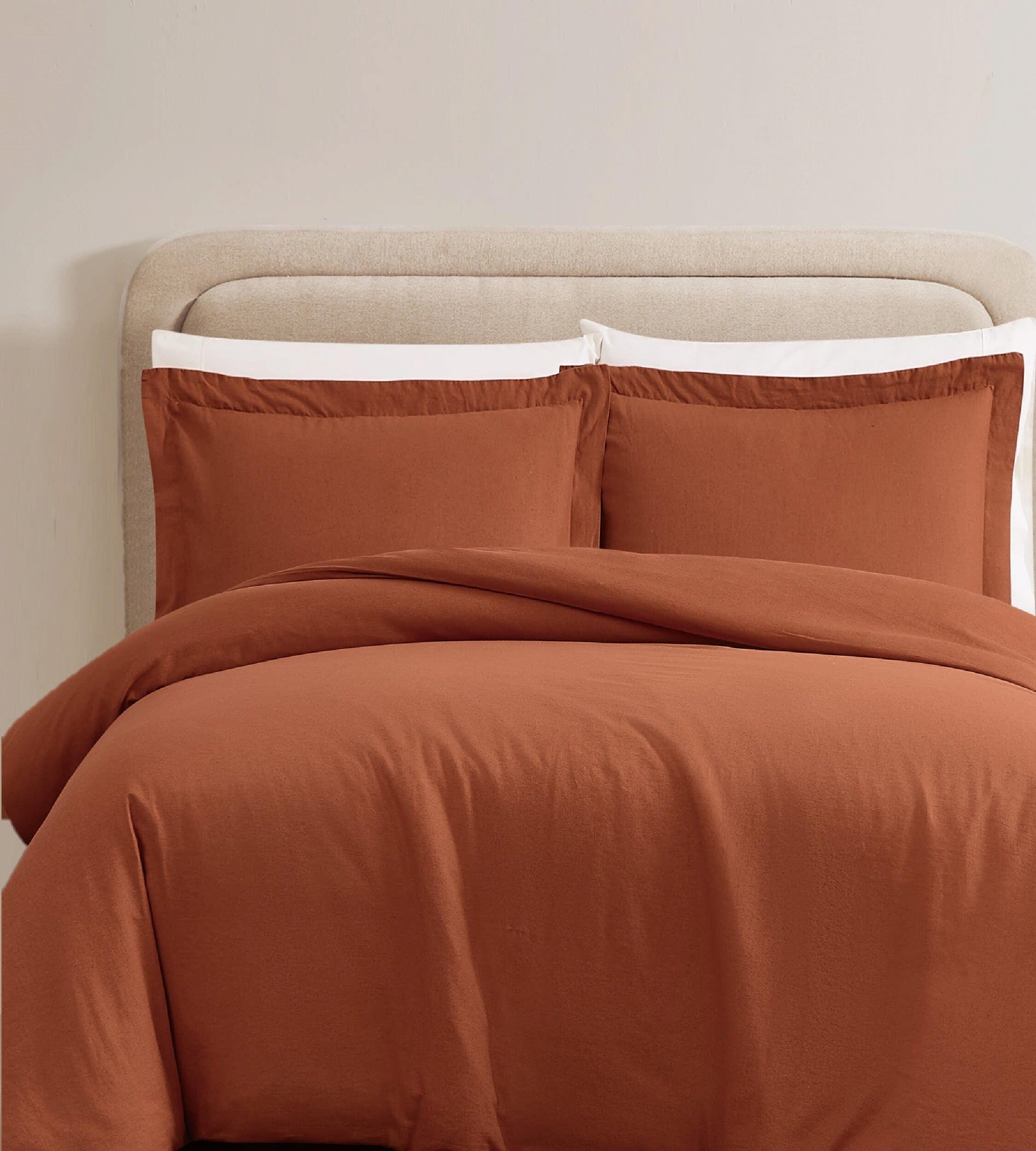 Brooklyn Loom 3-Piece Full/Queen Duvet Set, Rust, large