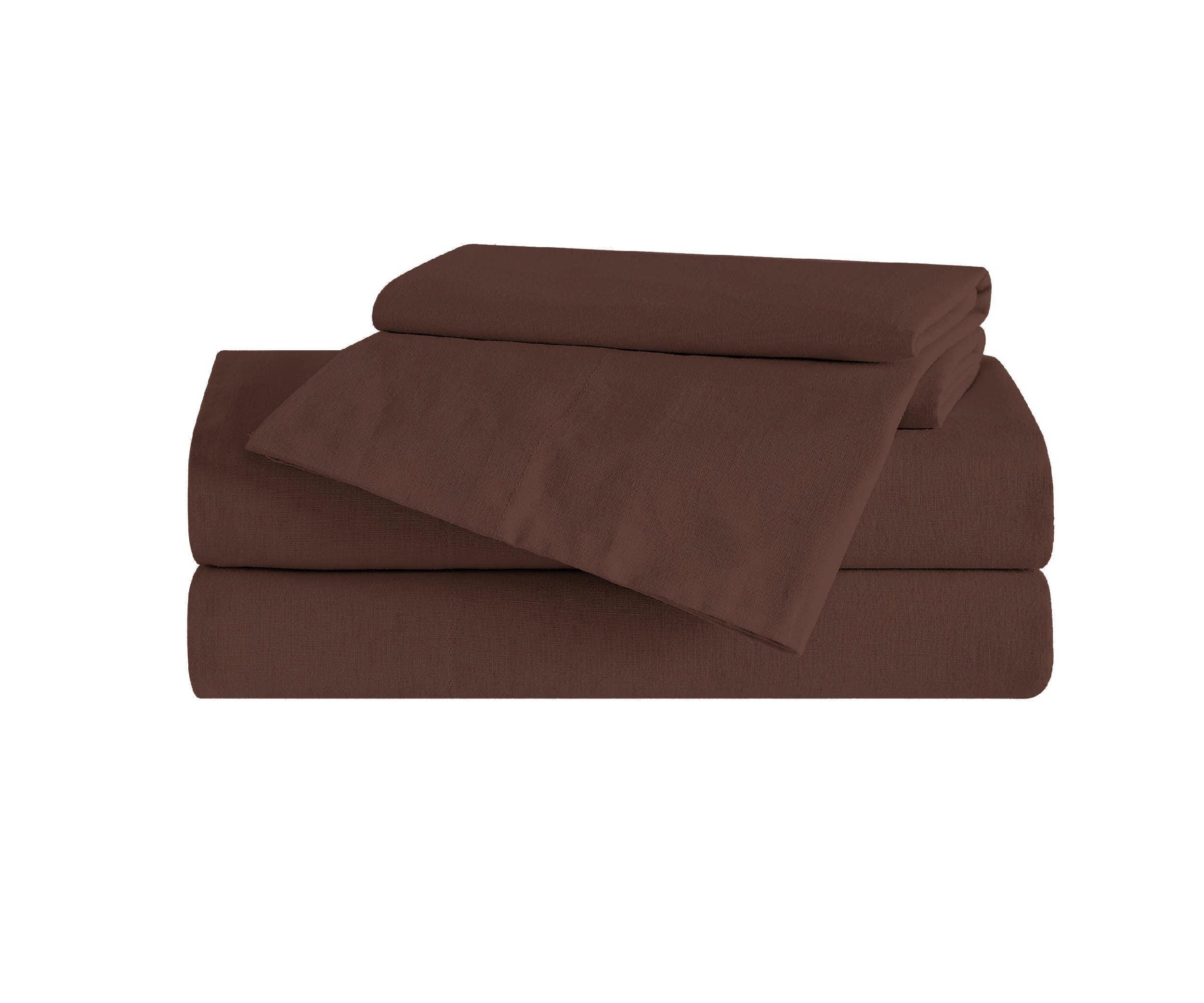 Brooklyn Loom 3-Piece King Sheet Set, Brown, large