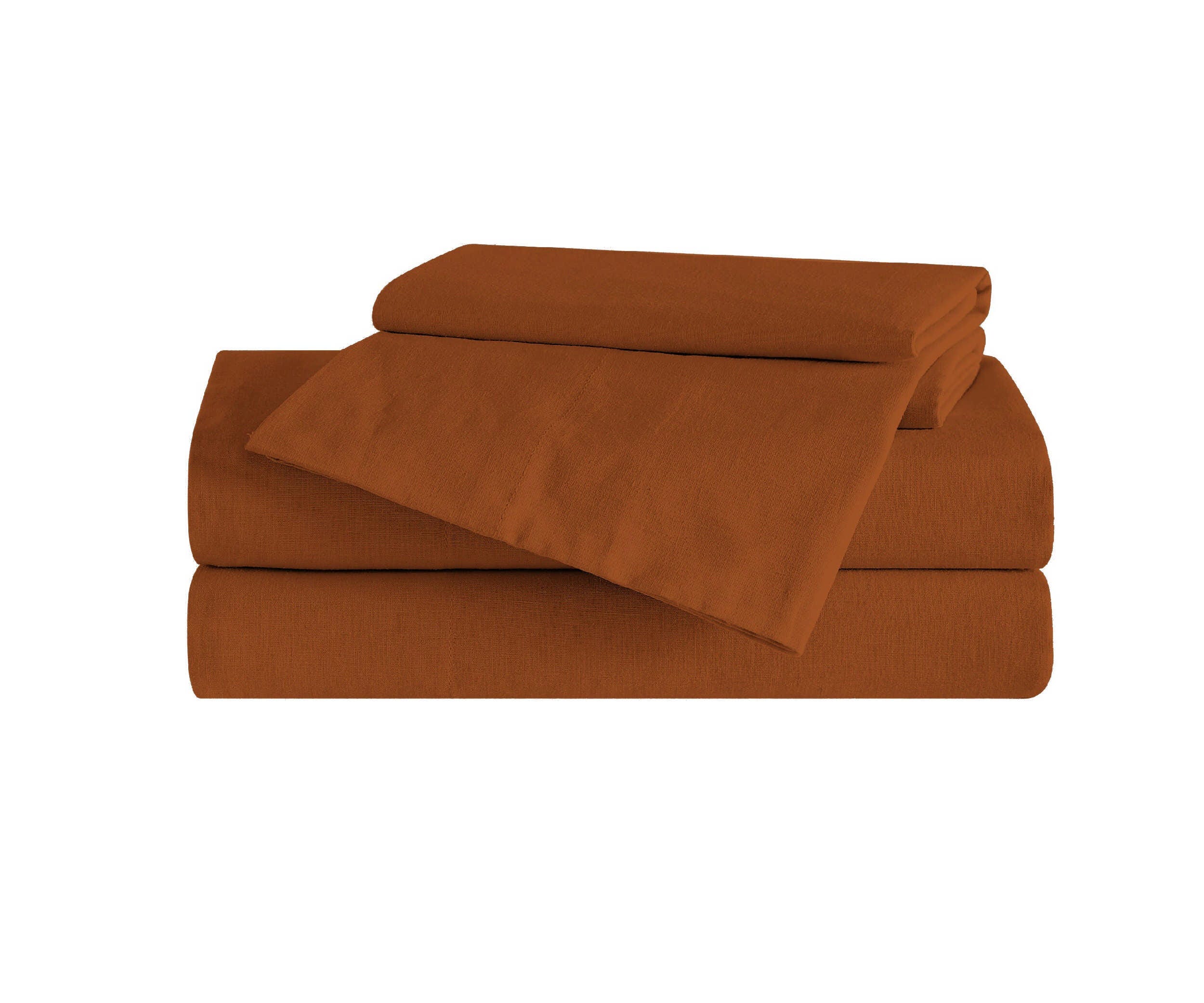 Brooklyn Loom 3-Piece King Sheet Set, Rust, large