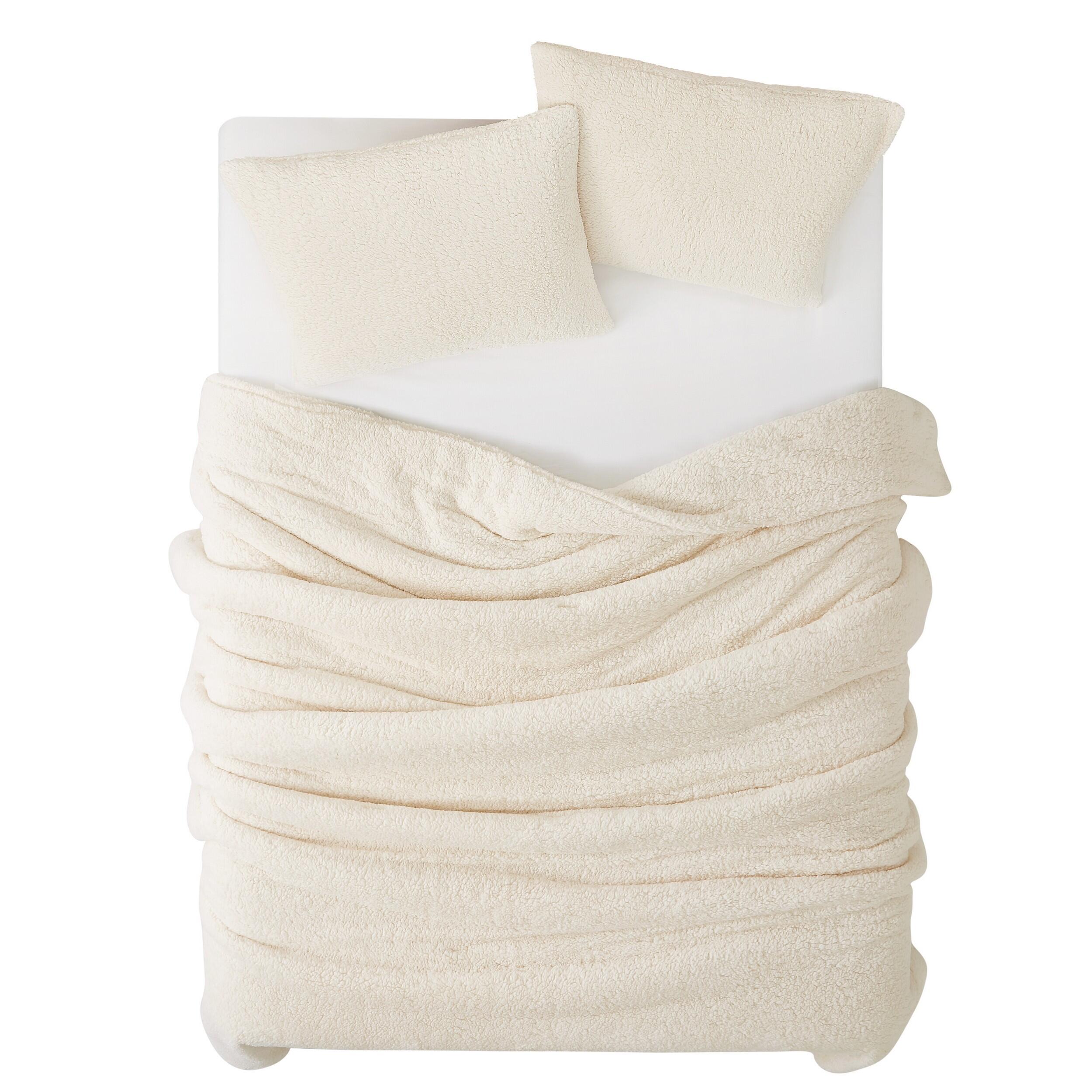 Brooklyn Loom Marshmallow Plush 3-Piece King Comforter Set, Ivory, large