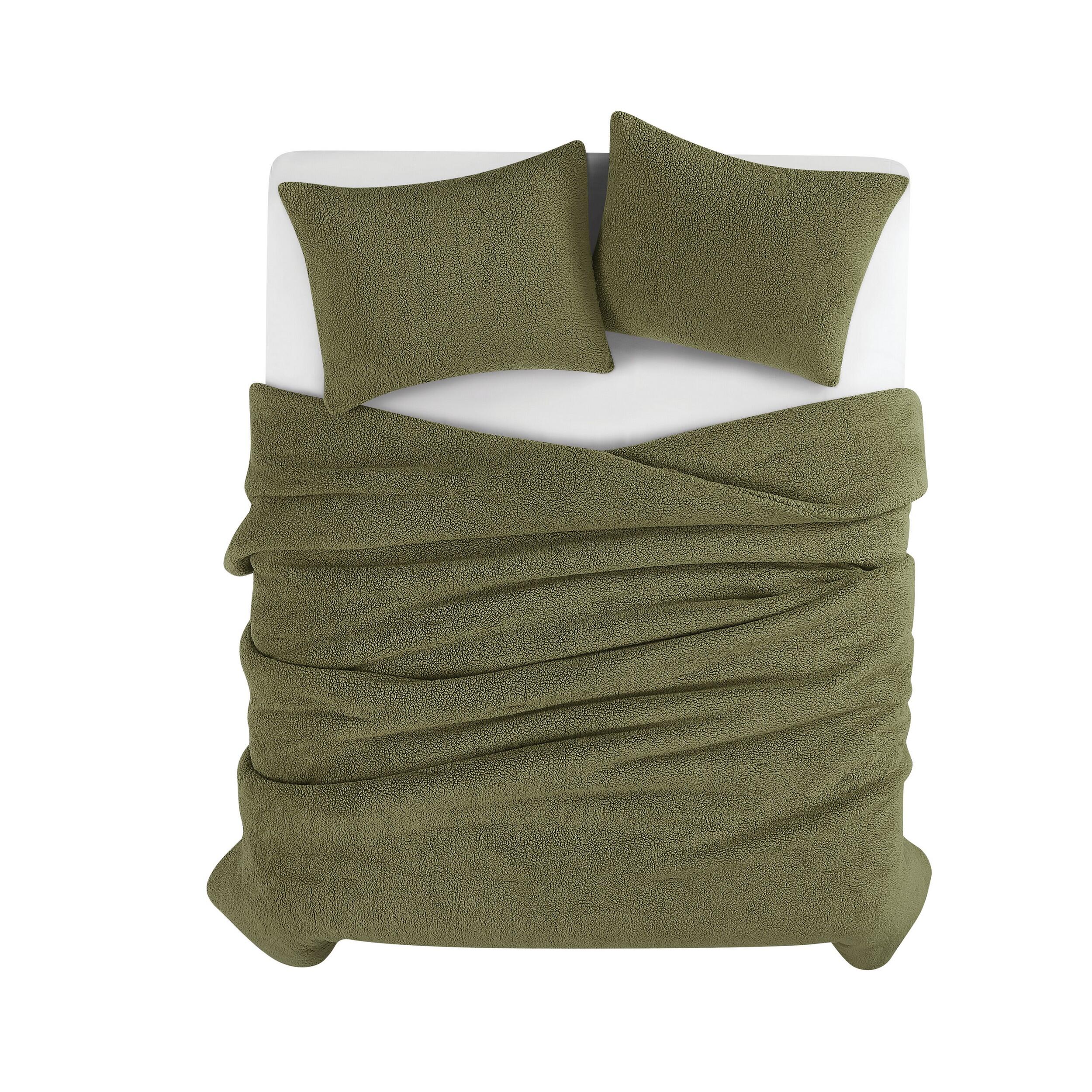 Brooklyn Loom Oversized Marshmallow 3-Piece Queen Comforter Set, Olive Green, large